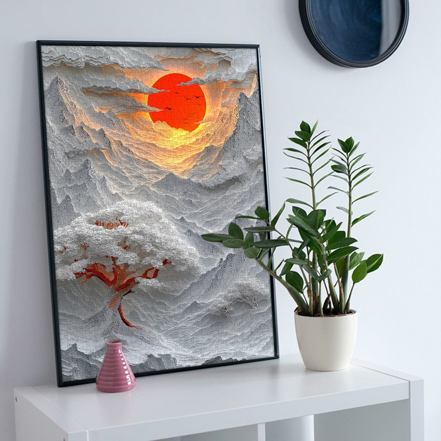 Sunset Paper Mountains Jigsaw Puzzle 1000 Pieces