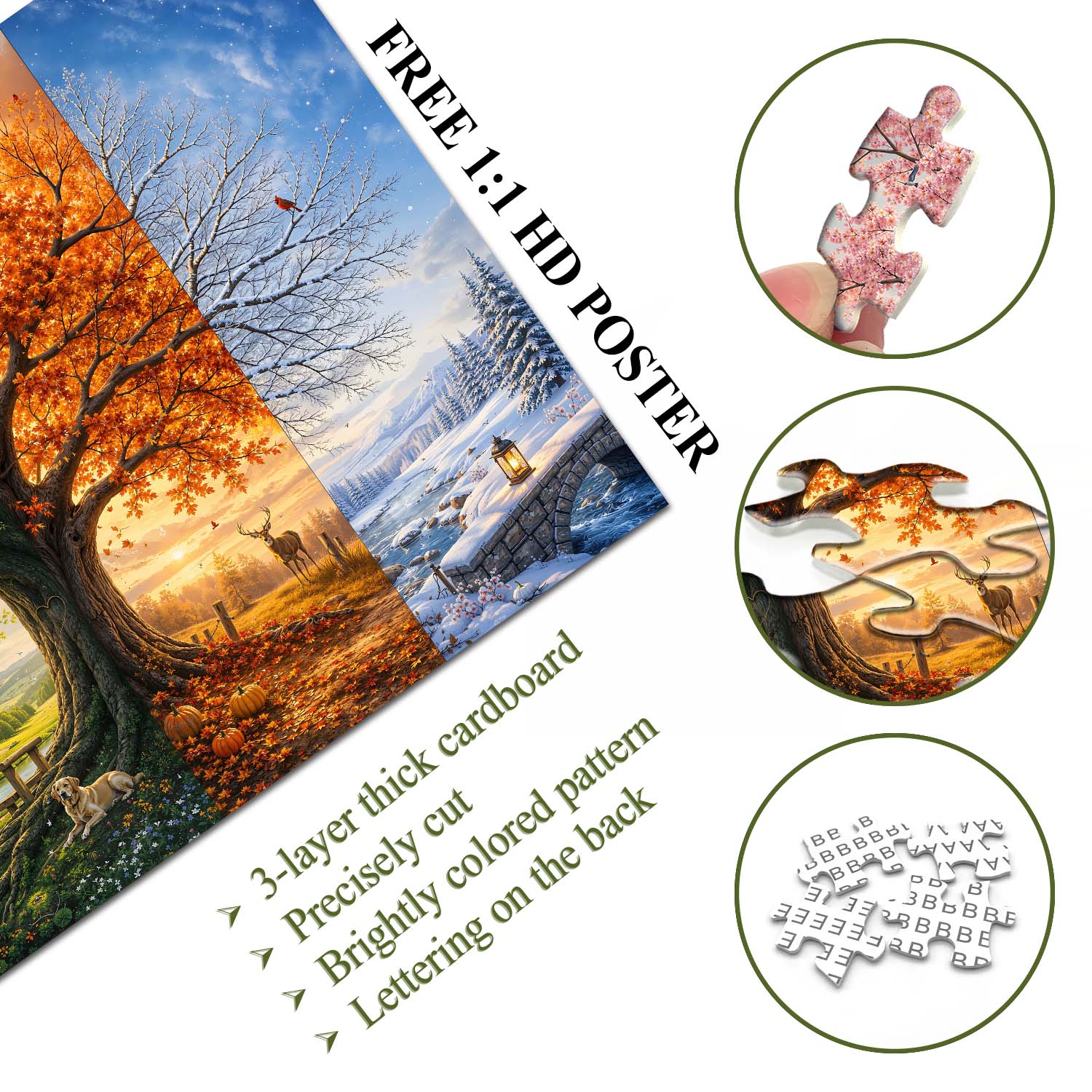 Four-Season Tree Jigsaw Puzzle 1000 Piece