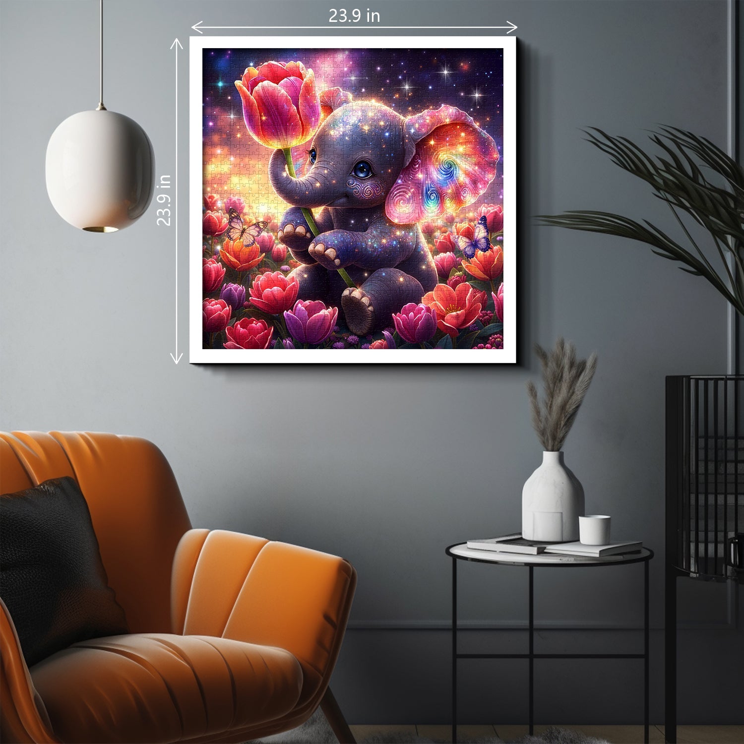 Puzzle Éléphant Tulipe Étoilée 1000 Pièces