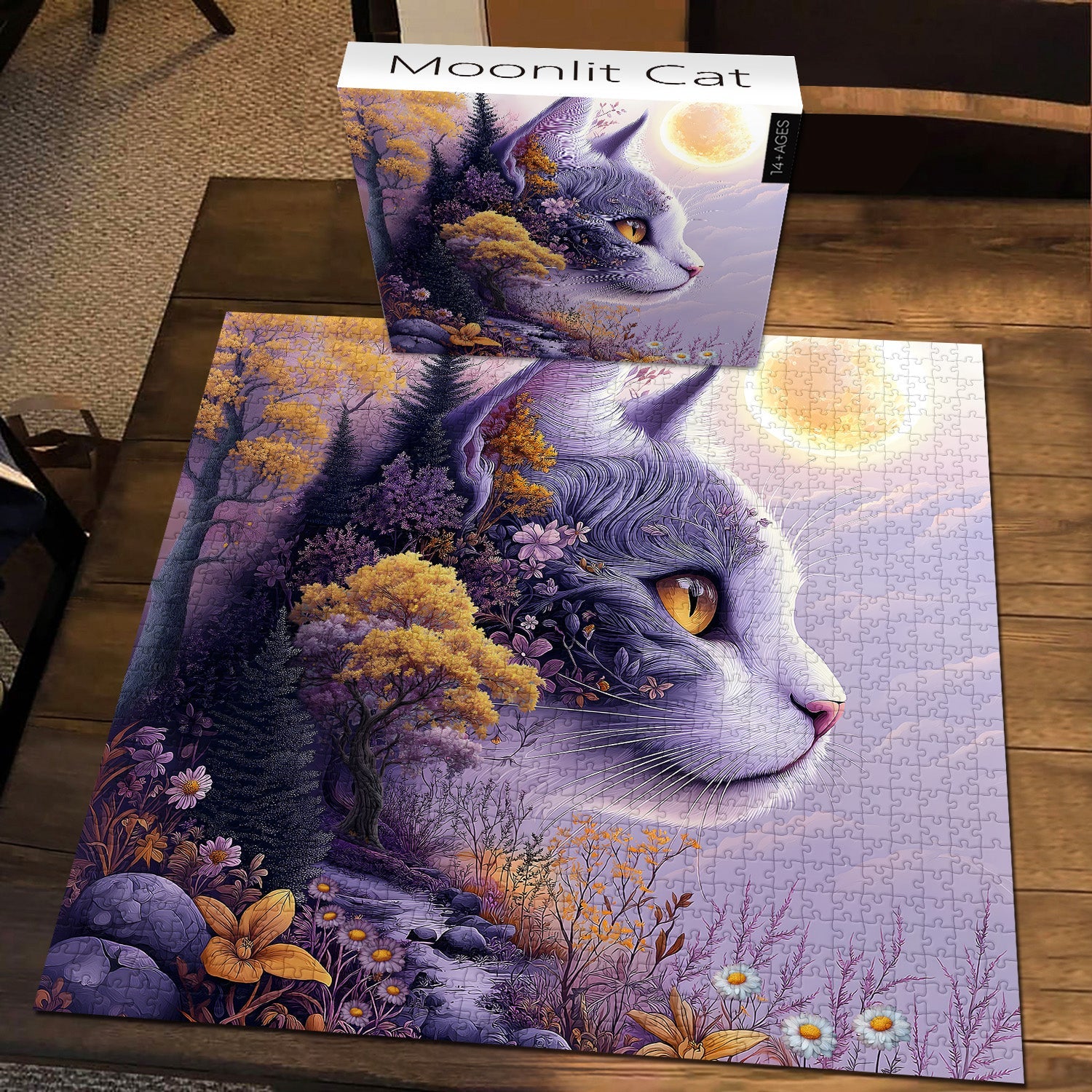 Moonlit Cat Jigsaw Puzzle 1000 Pieces