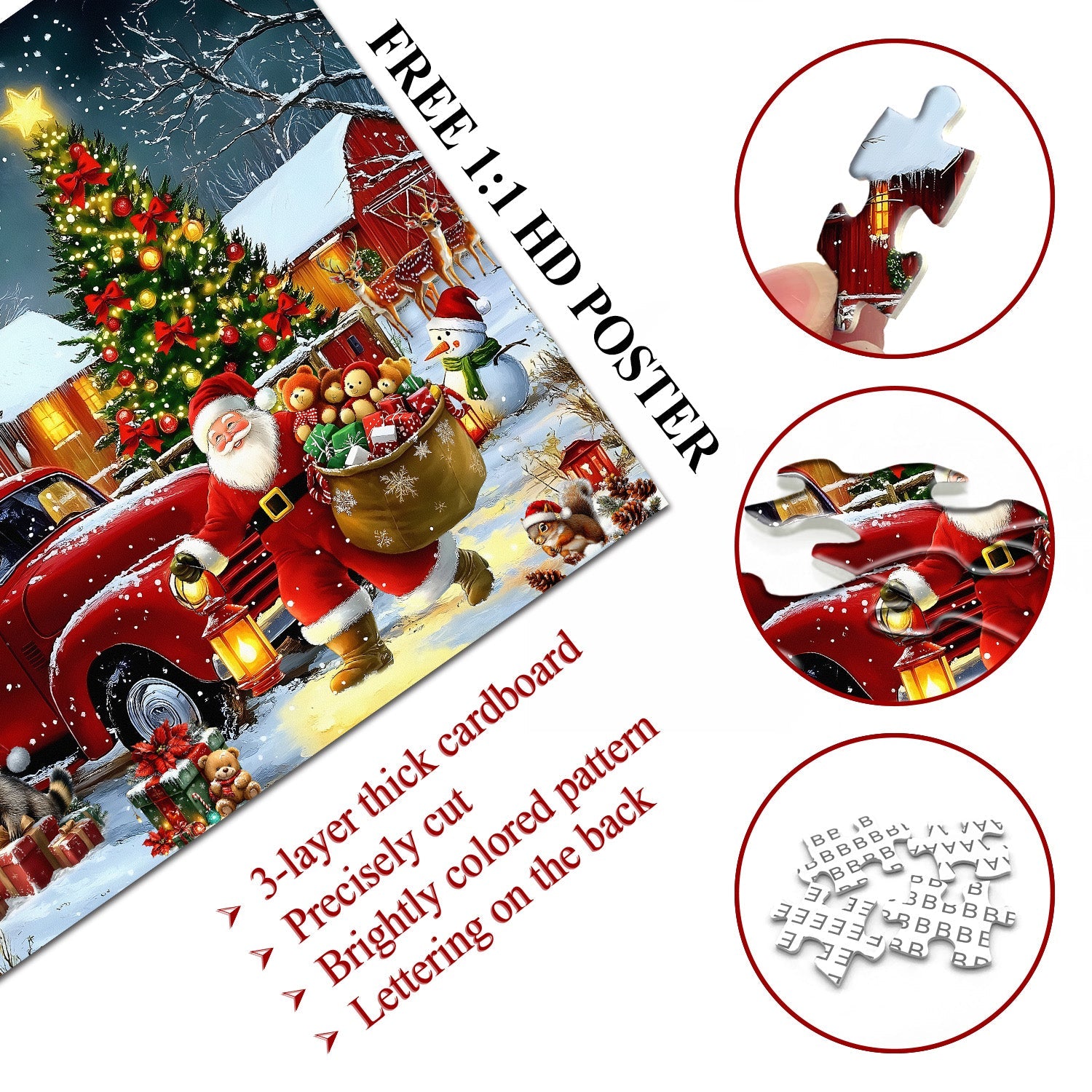 Merry Christmas Night Jigsaw Puzzle 1000 Piece