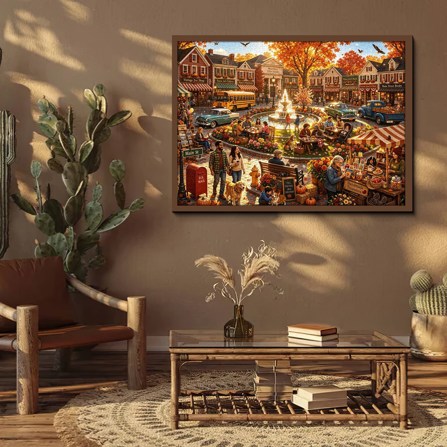 Crimson Maple Market Jigsaw Puzzle 1000 Piece