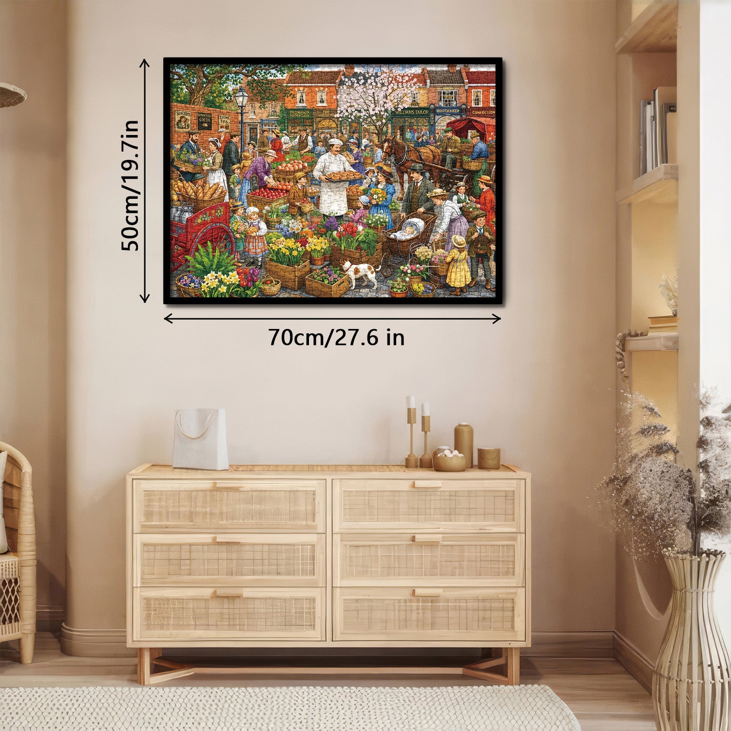 Retro Town Bazaar Jigsaw Puzzle 1000 Pieces
