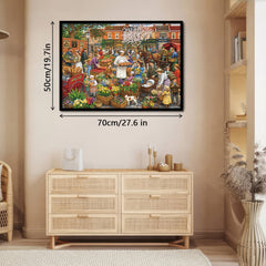 Retro Town Bazaar Jigsaw Puzzle 1000 Pieces