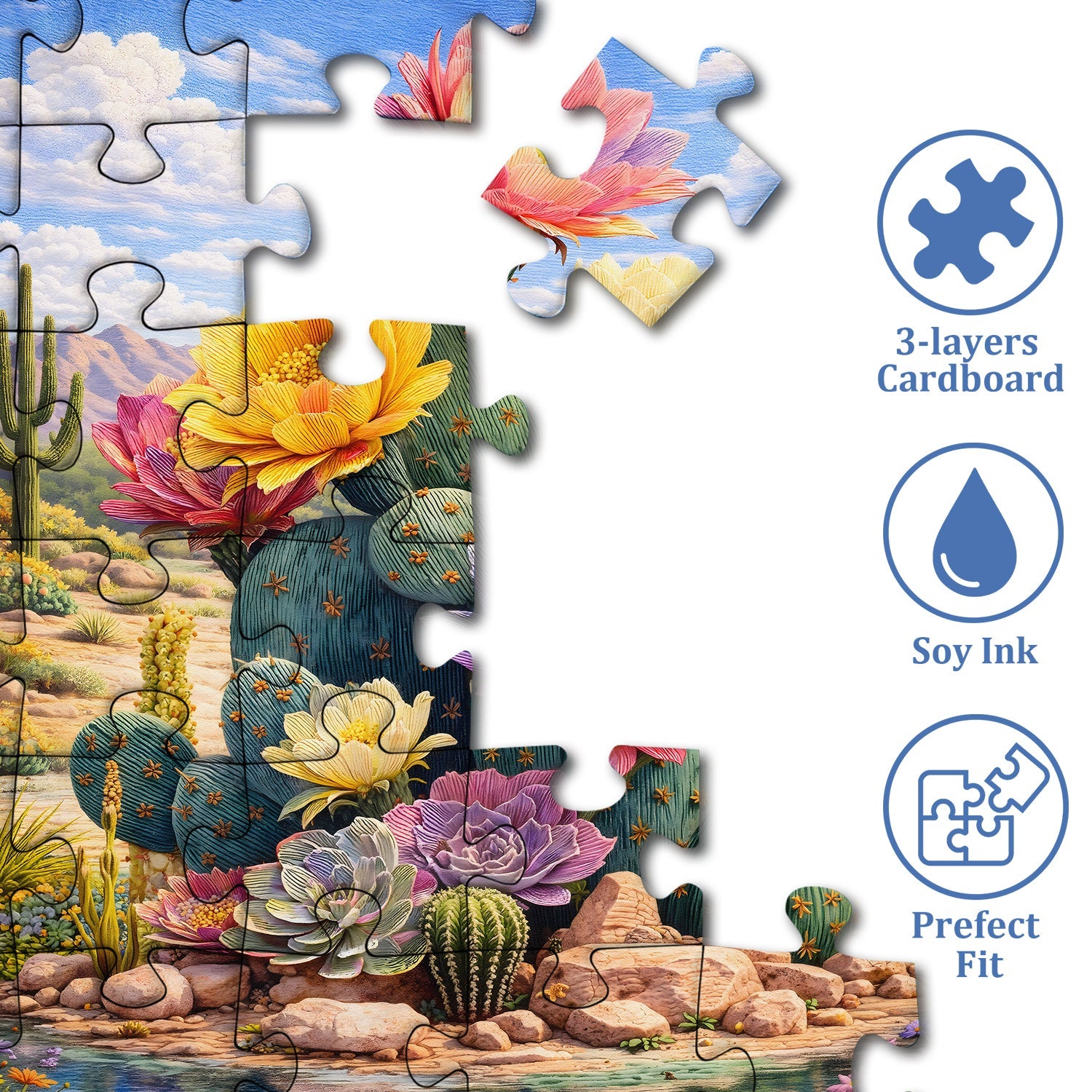 Blooming Cactus Jigsaw Puzzle 1000 Pieces