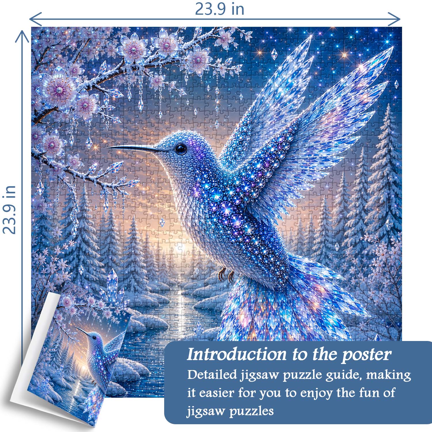 Ice Crystal Hummingbird Jigsaw Puzzle 1000 Piece