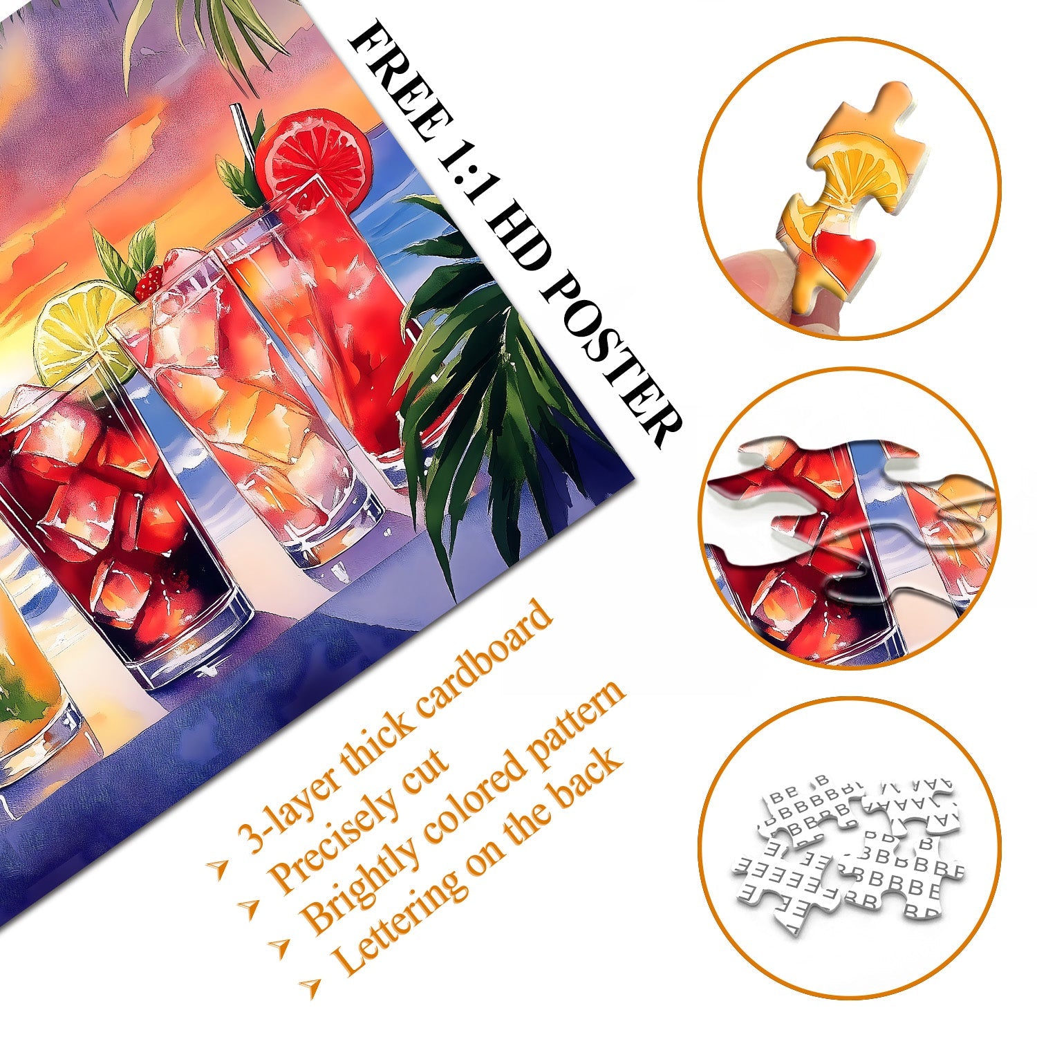 Sunset Ice Drinks Jigsaw Puzzle 1000 Pieces