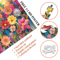 Puzzle en bois de fleurs colorées 1000 pièces
