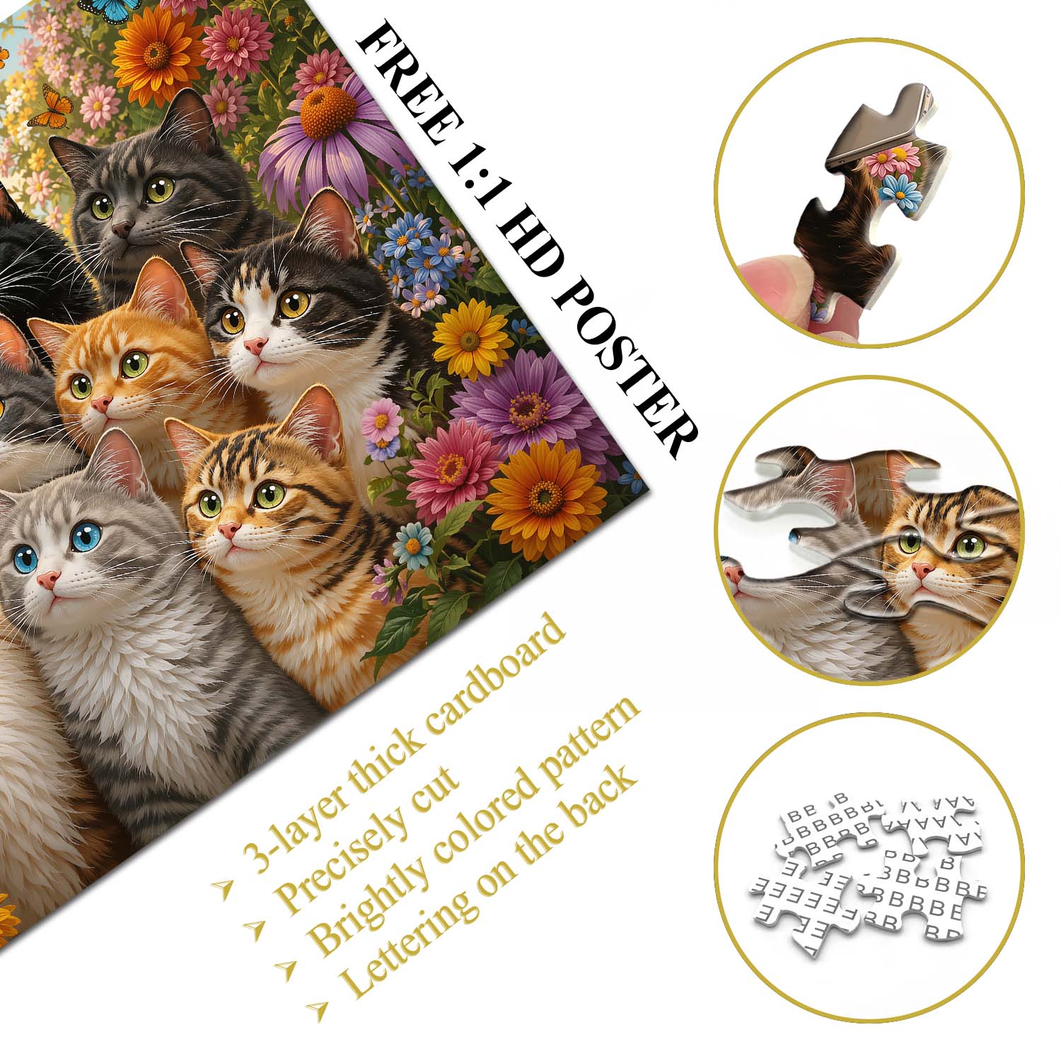 Kitty Group Shot Jigsaw Puzzle 1000 Piece