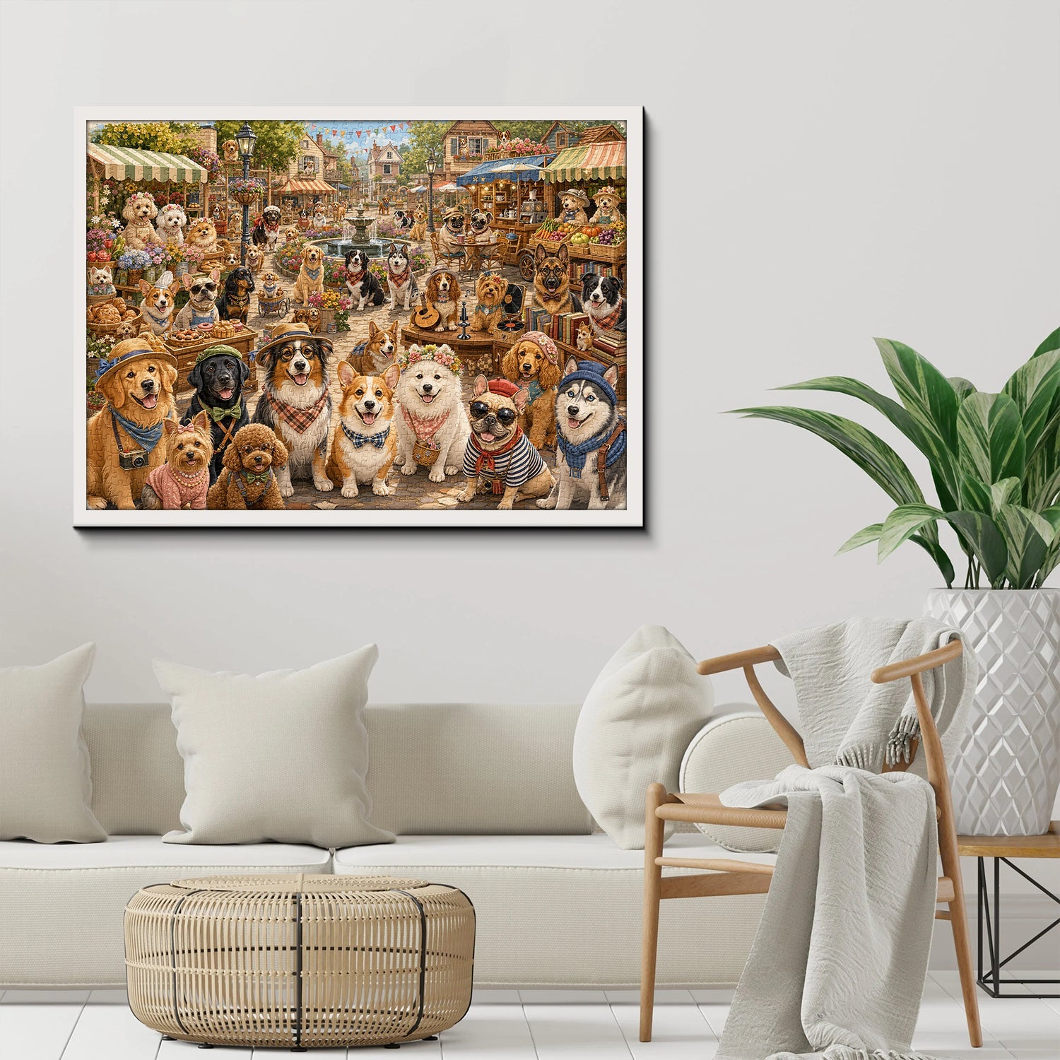 Dog Market Day Jigsaw Puzzle 1000 Piece