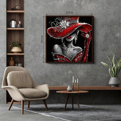 Lady in Red Diamonds Jigsaw Puzzle 1000 Pieces