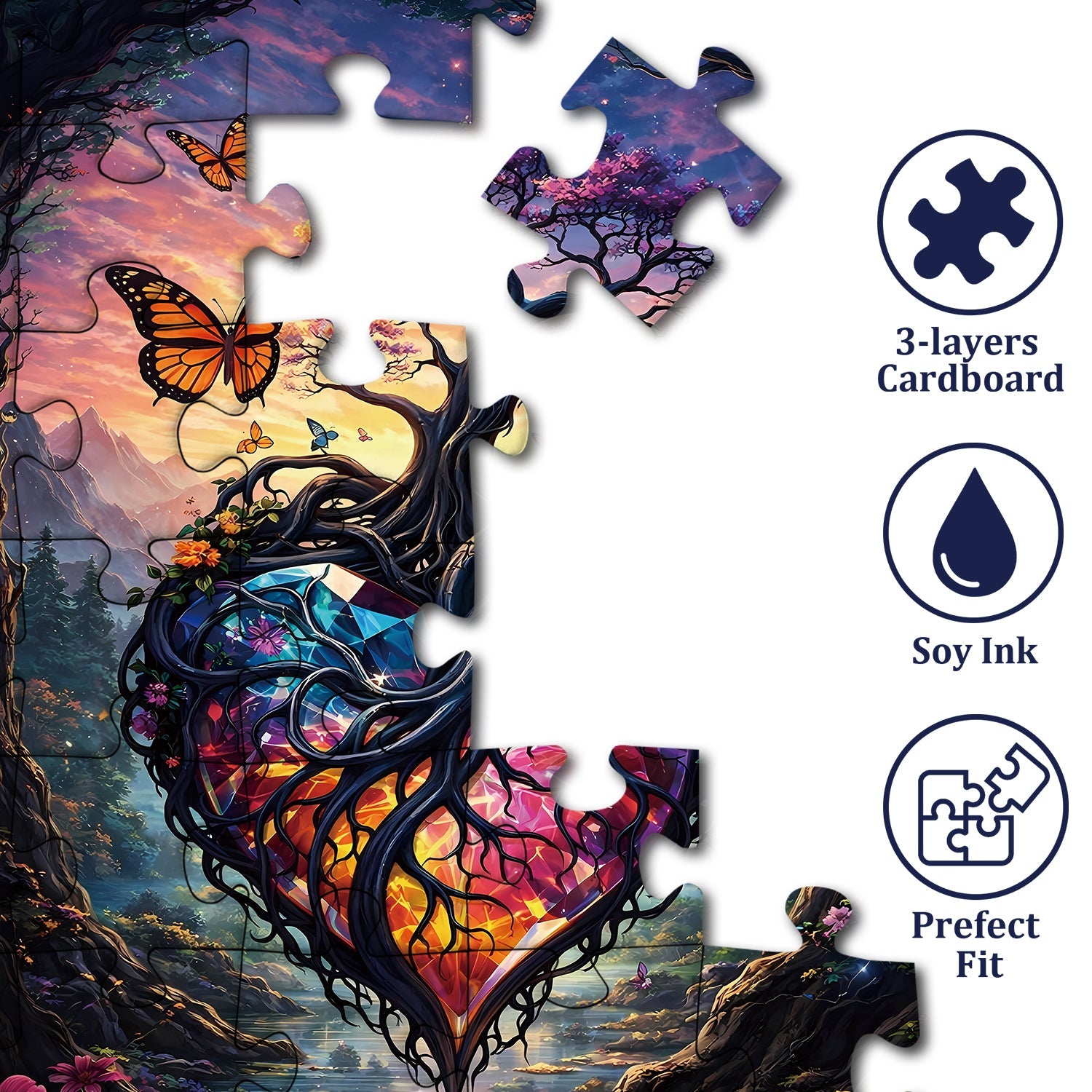 Puzzle en forme d'arbre cœur, 1000 pièces