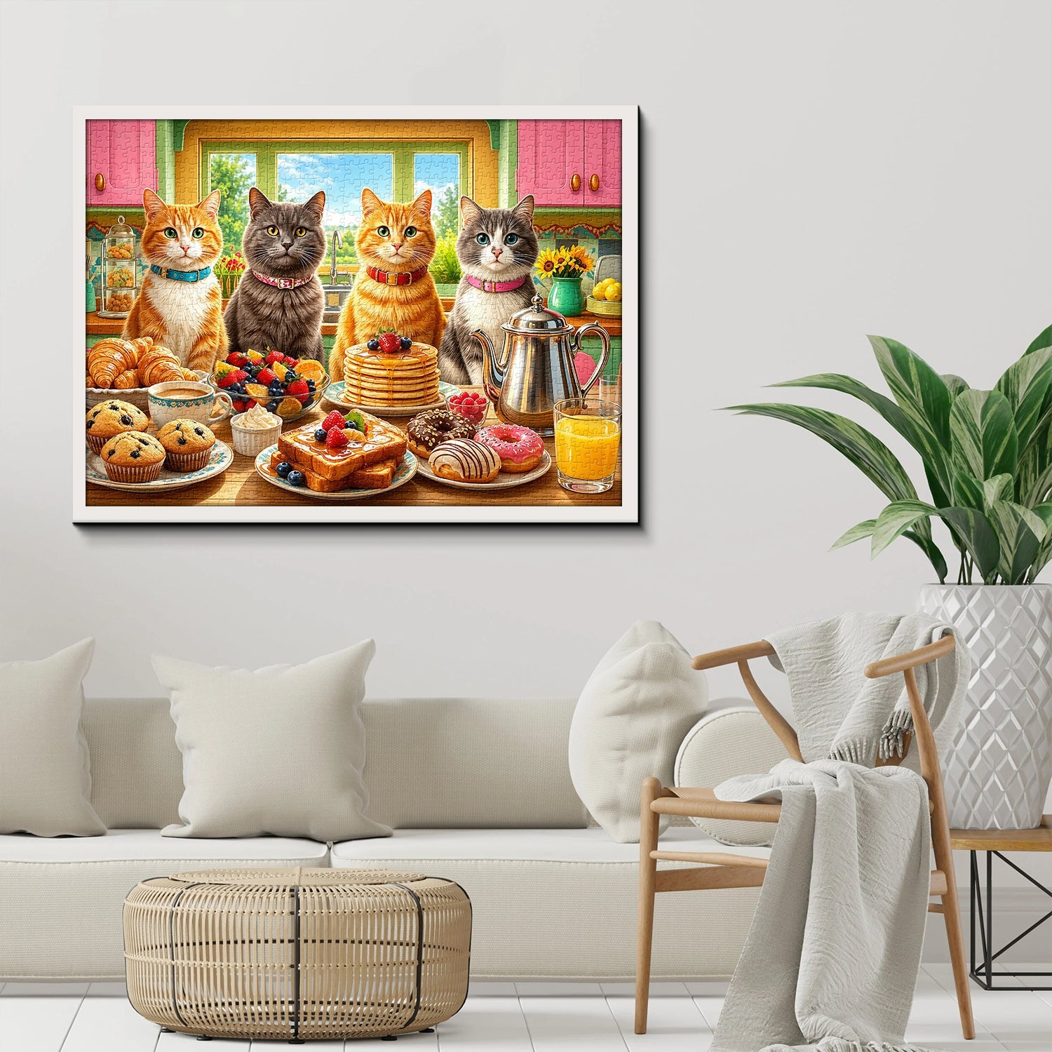 Sweet Cat Feast Jigsaw Puzzle 1000 Piece
