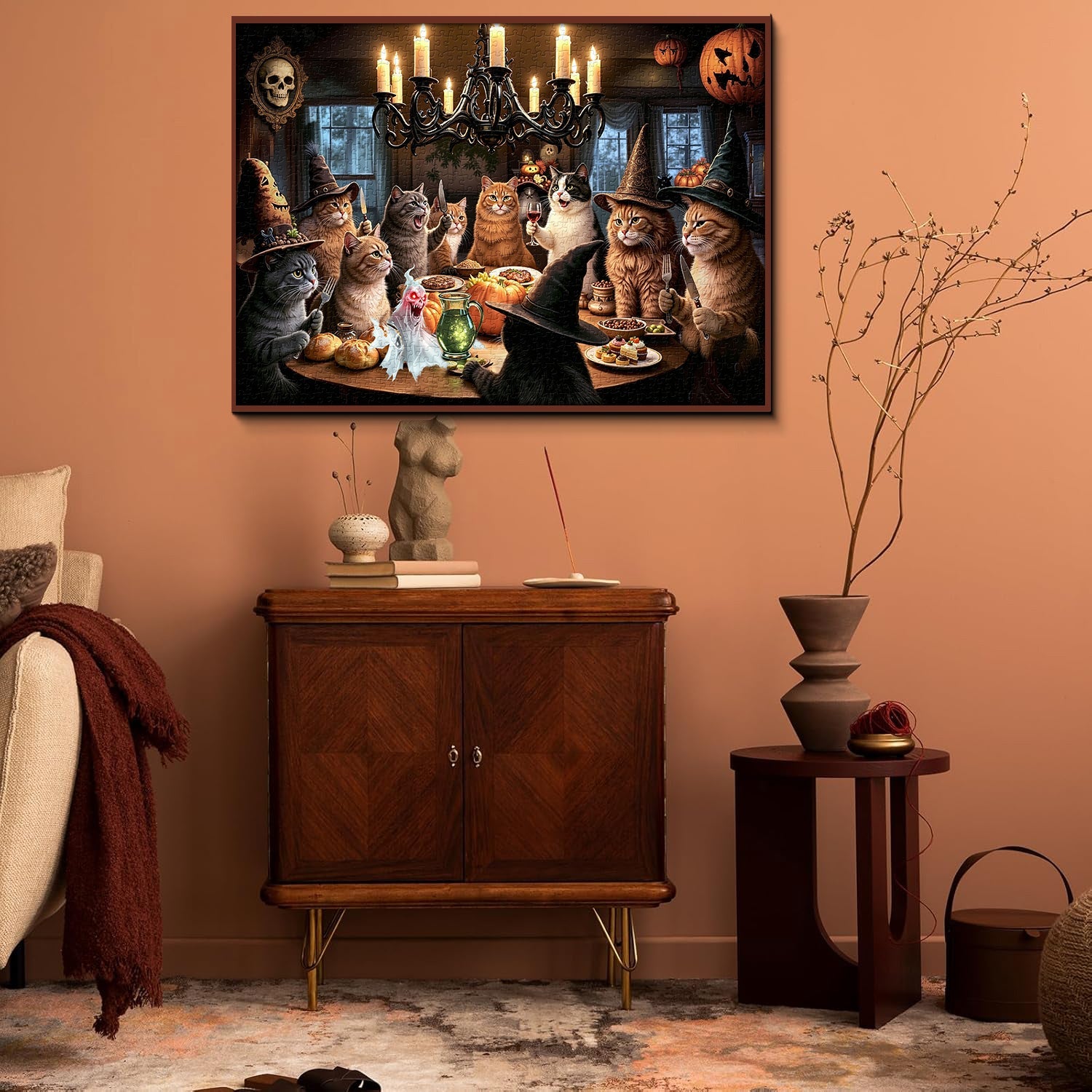 Halloween Feline Supper Jigsaw Puzzle 1000 Piece