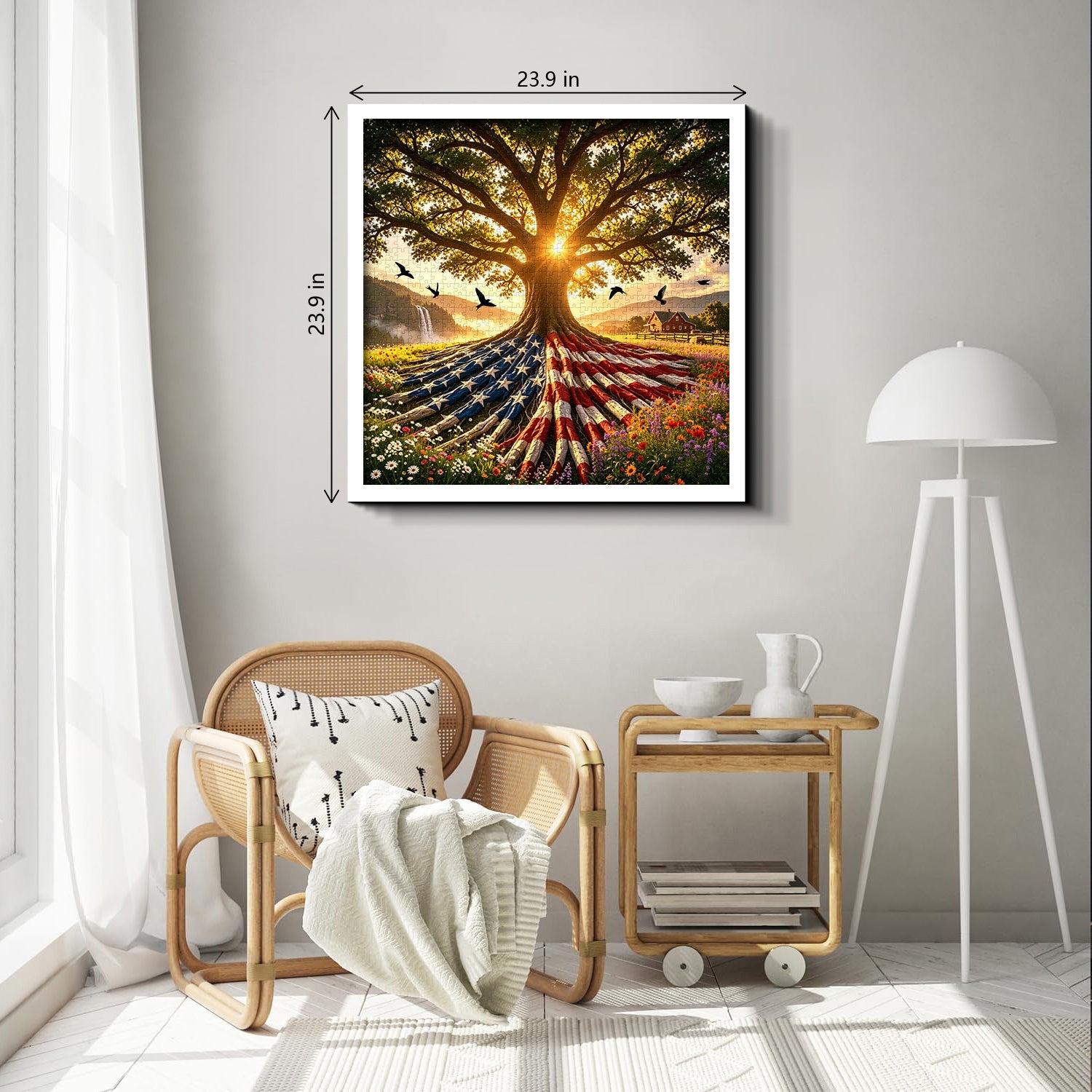 Flag Roots Sunset Oak Jigsaw Puzzle 1000 Piece