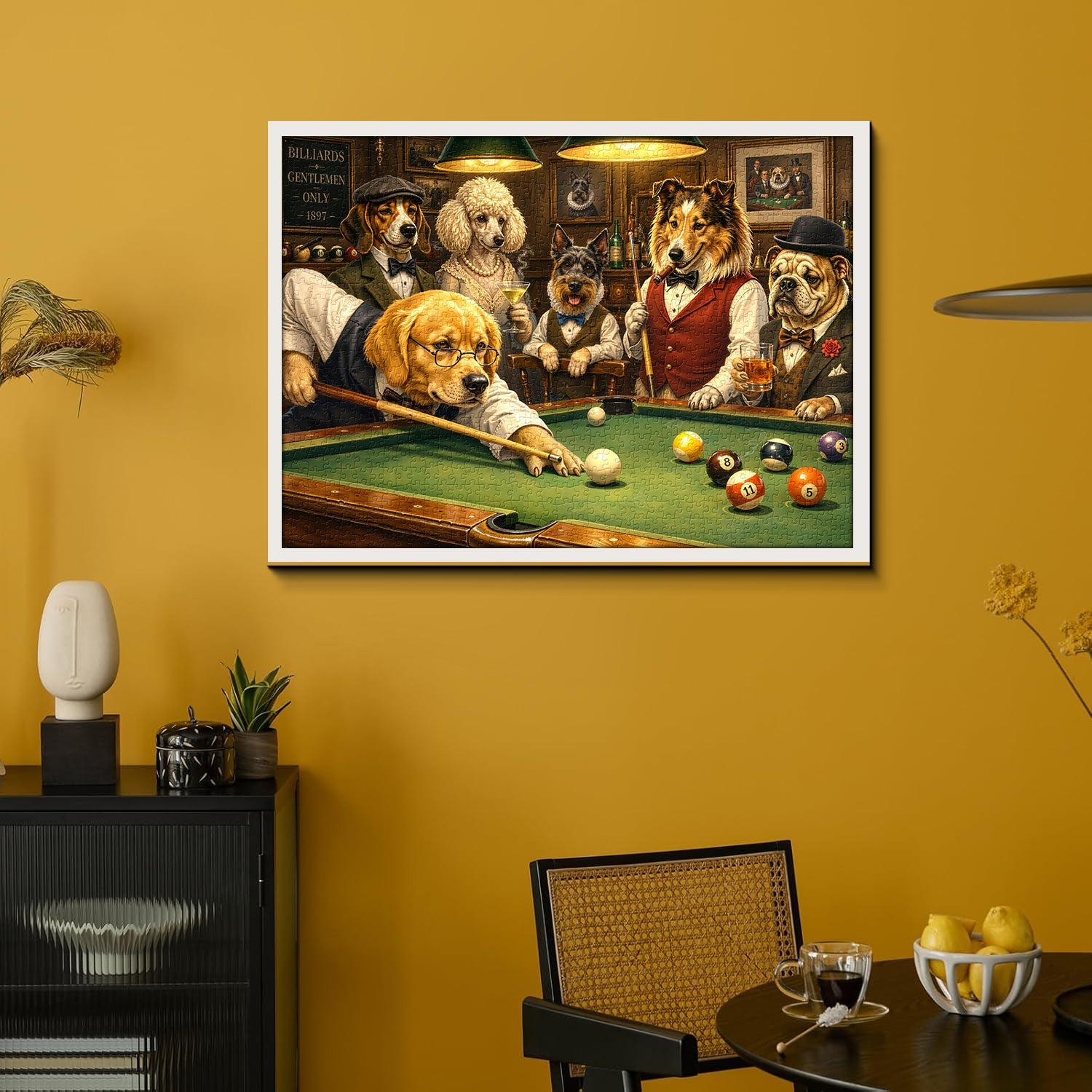 Retro Billiards Dog Jigsaw Puzzle 1000 Piece