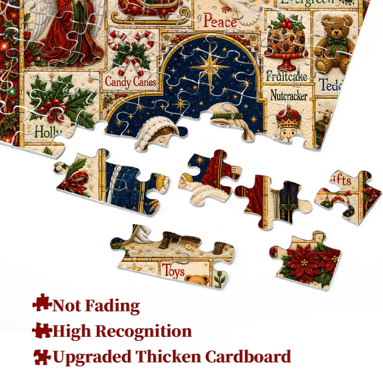 Vintage Christmas Patchwork Jigsaw Puzzle 1000 Pieces