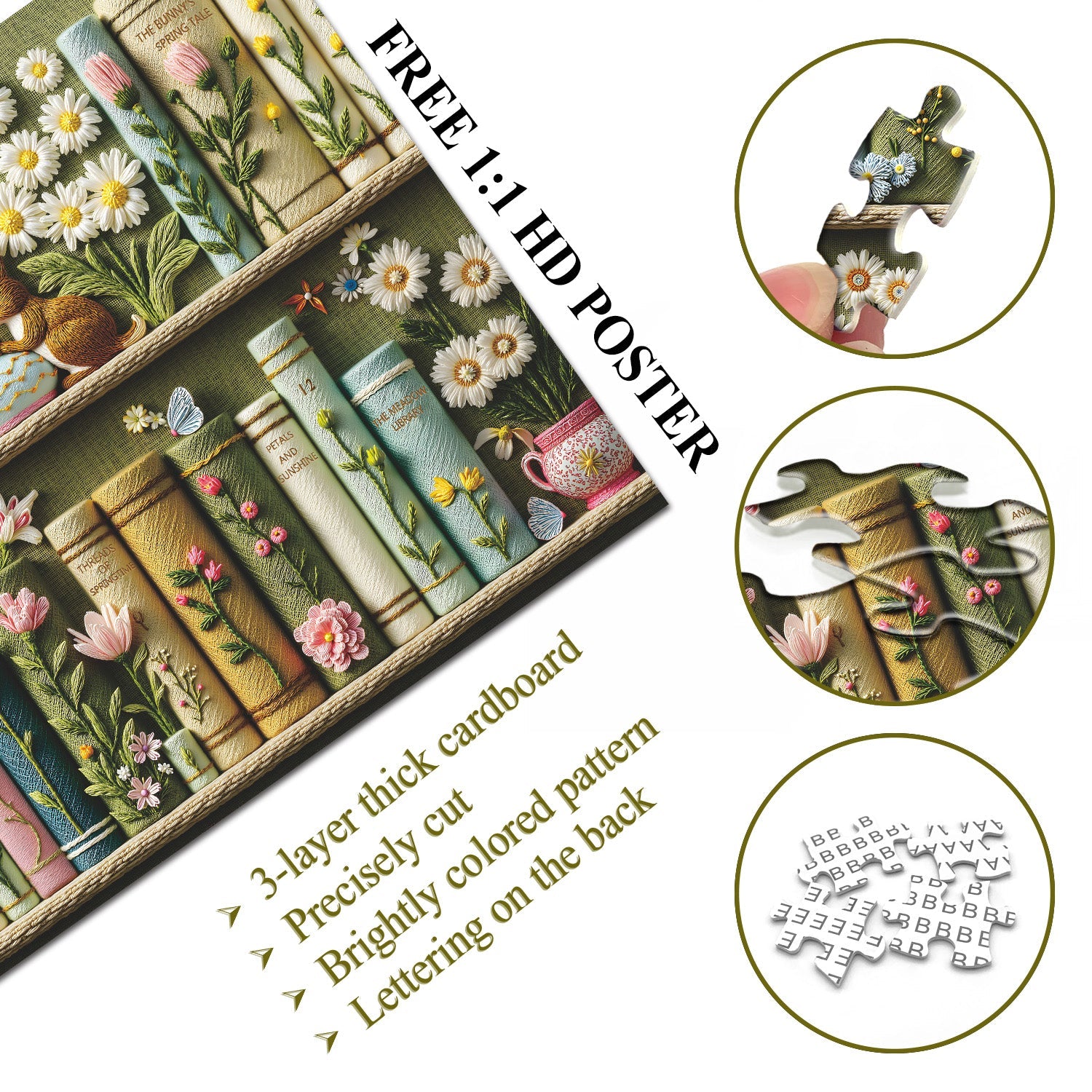 The Bunny  Garden Library Jigsaw Puzzle 1000 Pieces