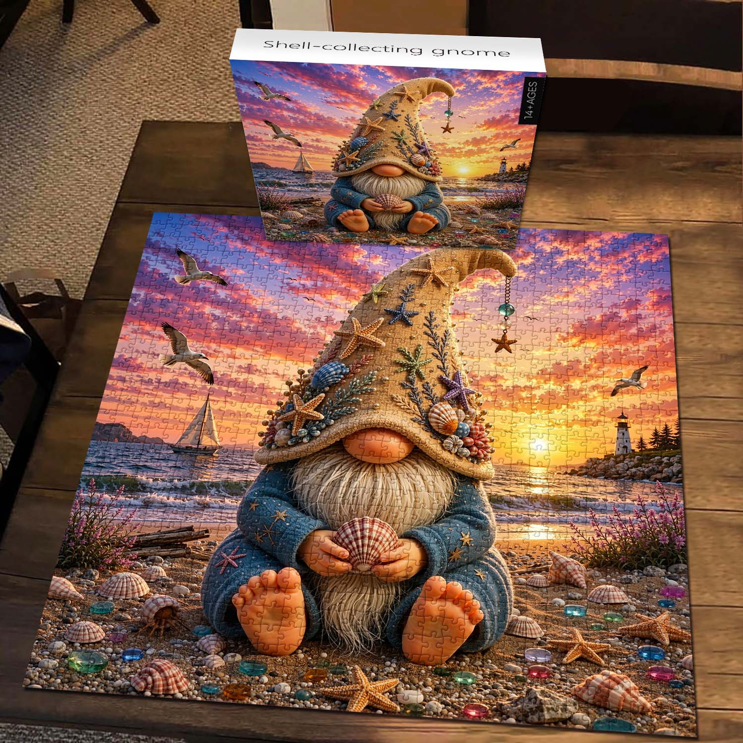 Shell-collecting gnome Jigsaw Puzzle 1000 Piece