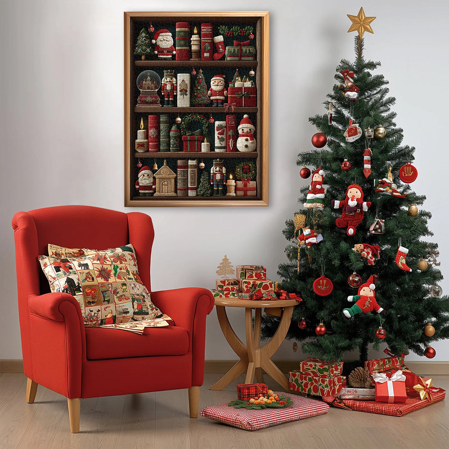 Christmas Bookshelf Jigsaw Puzzle 1000 Piece
