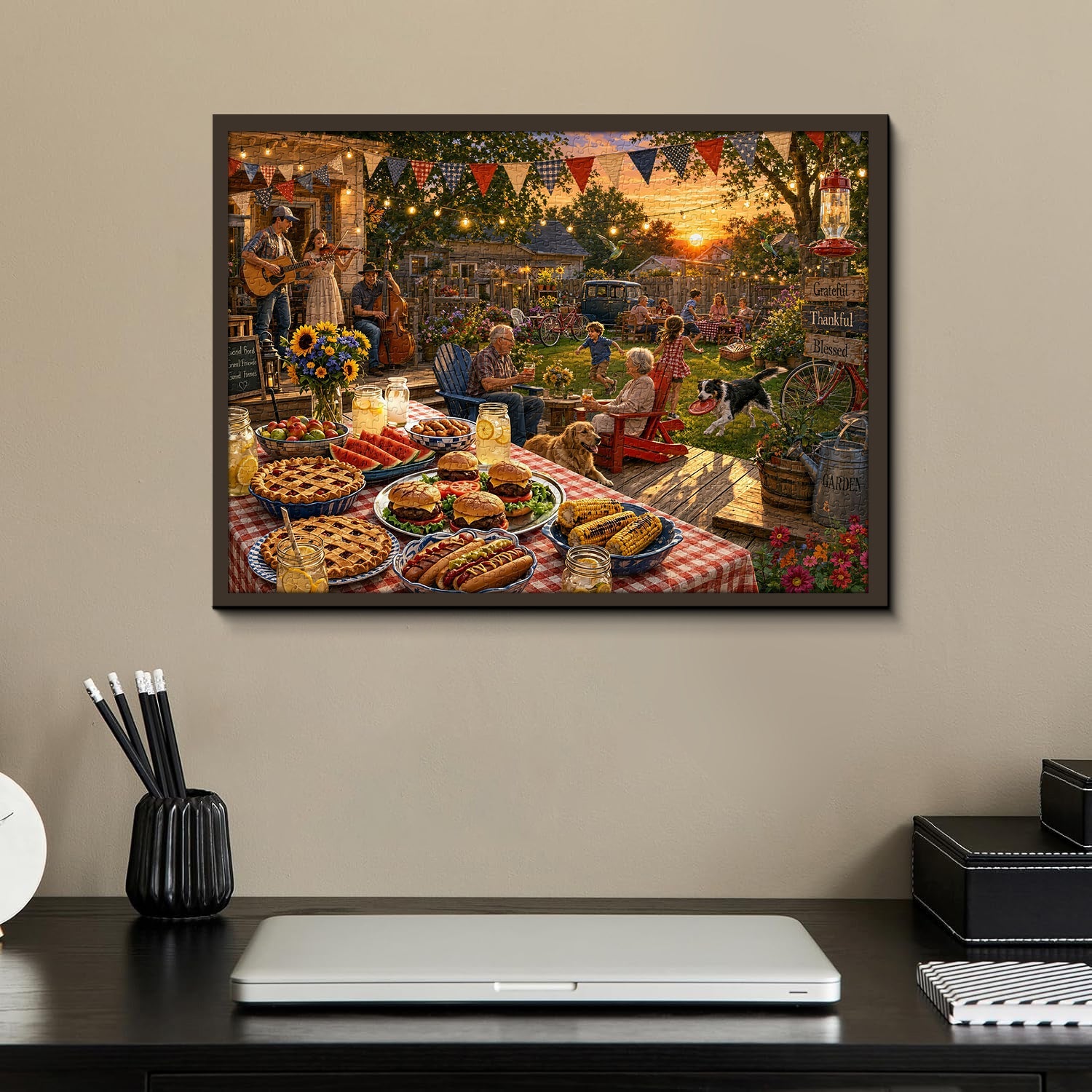Family Yard BBQ Jigsaw Puzzle 1000 Piece