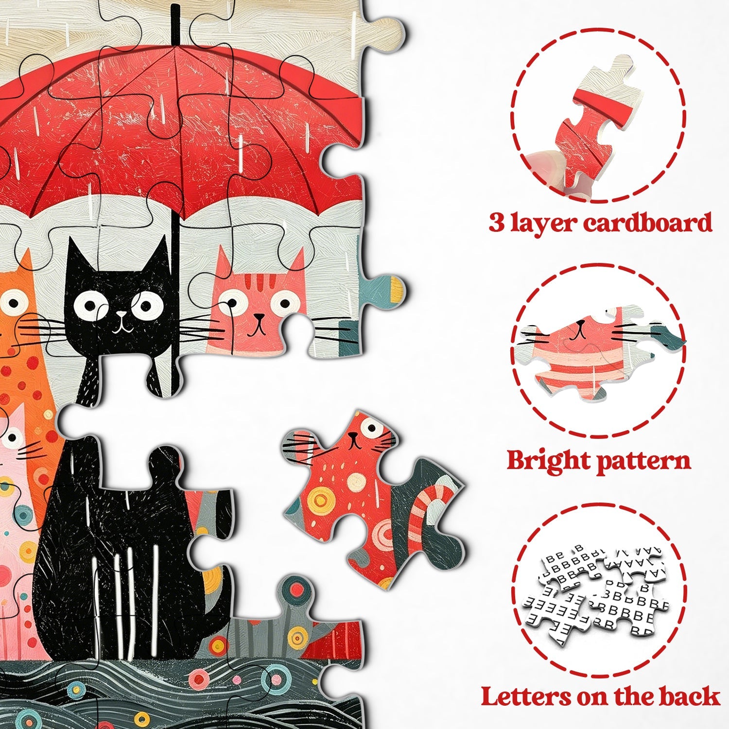Umbrella Cats Jigsaw Puzzle 1000 Pieces