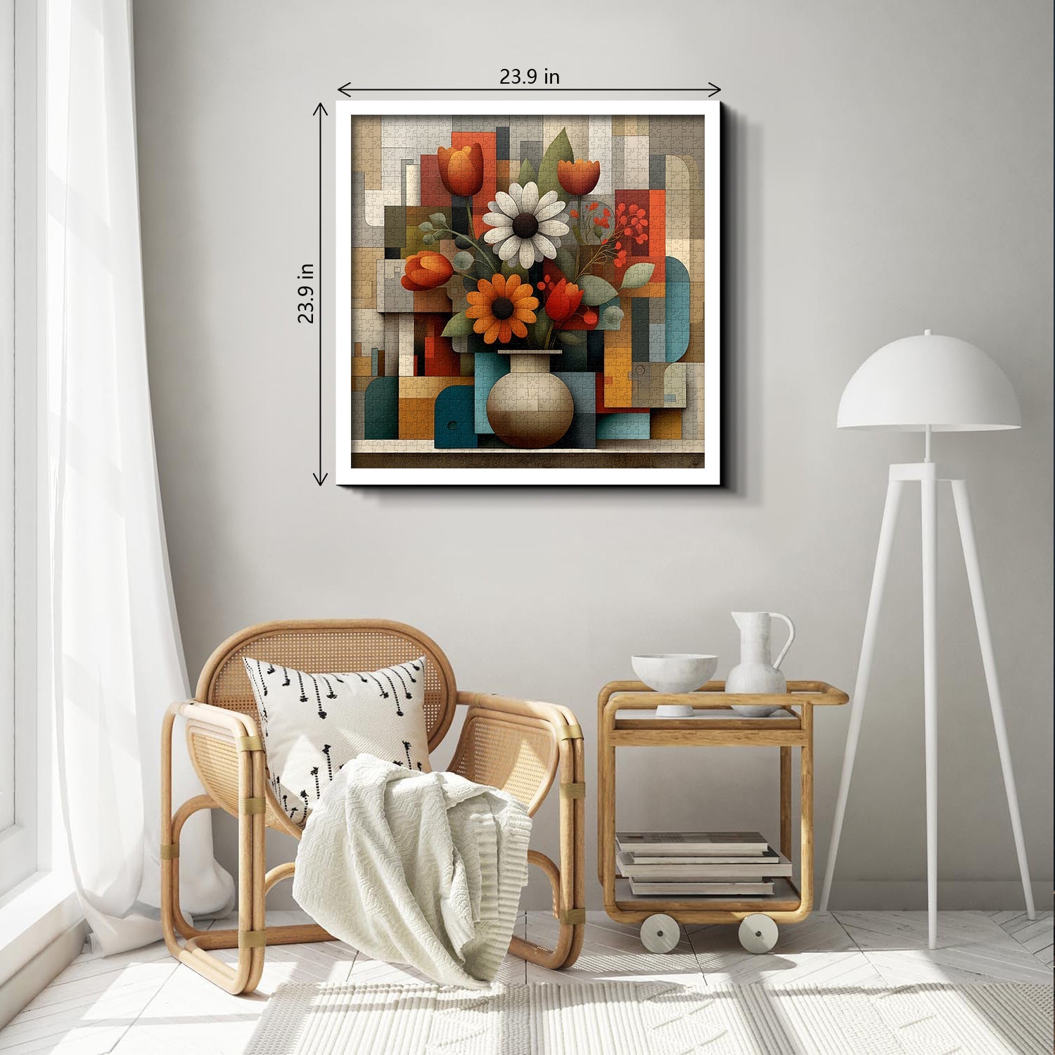 Puzzle en bois 1000 pièces « Rythme floral géométrique »