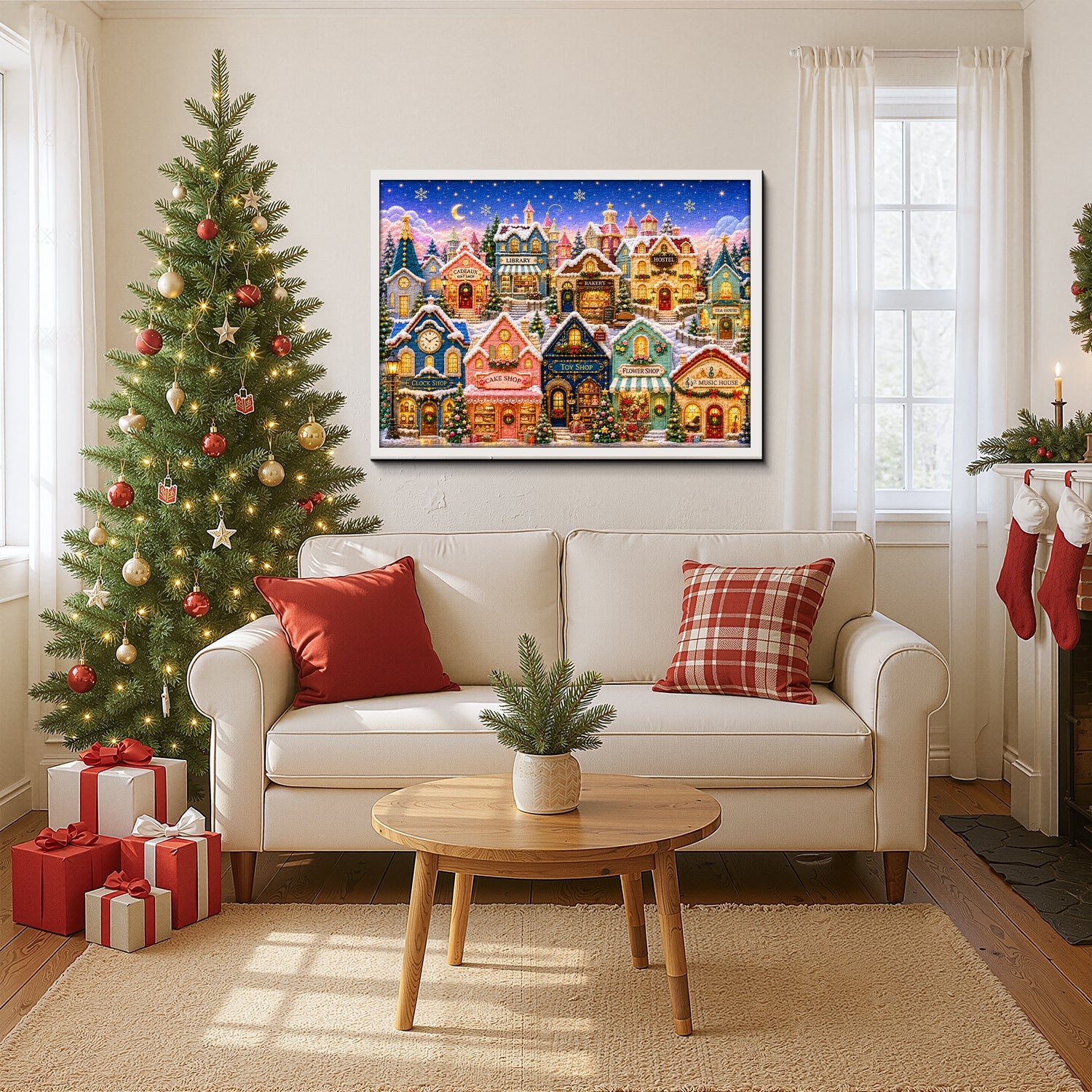 Quilted Christmas Town Jigsaw Puzzle 1000 Pieces