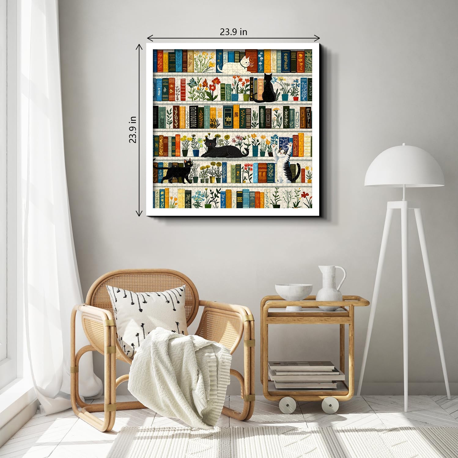 Bookshelf Cats Jigsaw Puzzle 1000 Pieces