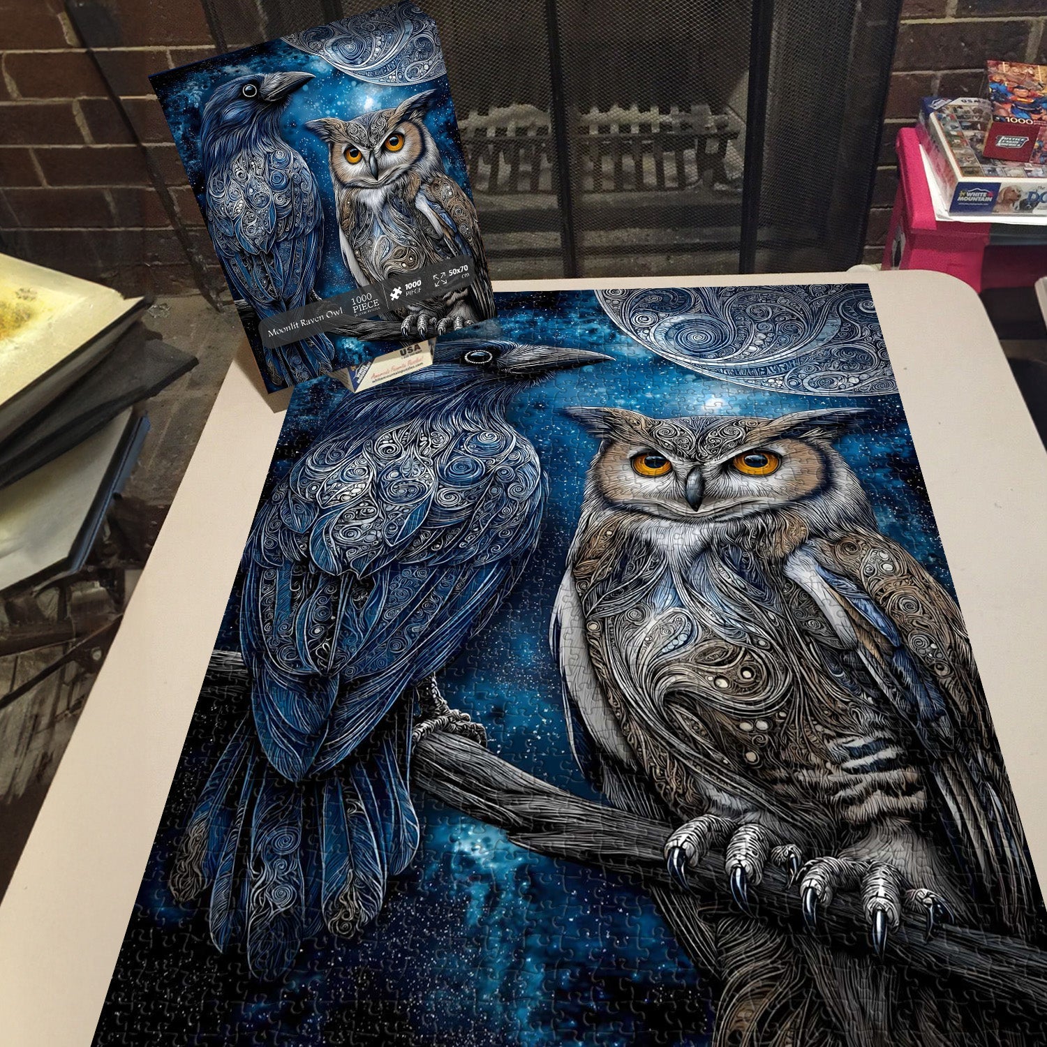 Moonlit Raven Owl Jigsaw Puzzle 1000 Pieces