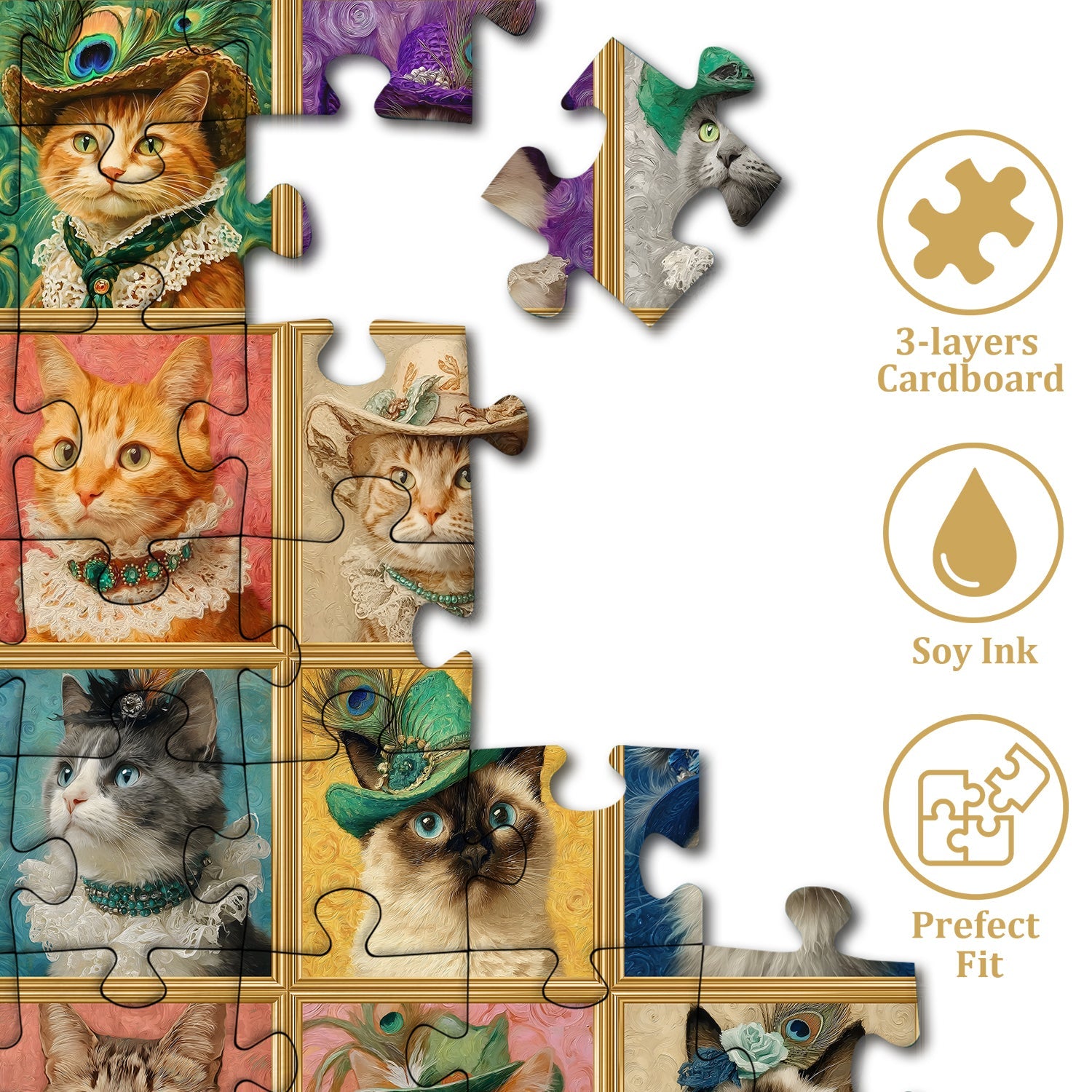 Vintage Cat Collection Jigsaw Puzzle 1000 Pieces