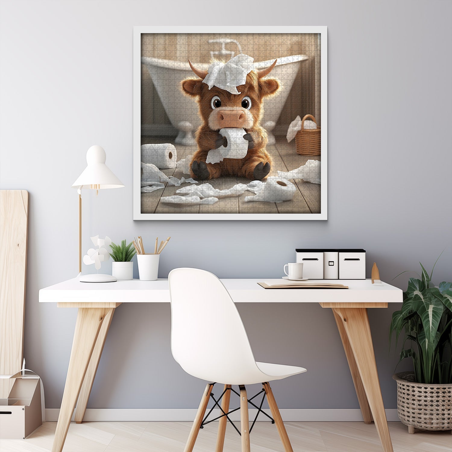 Bathroom Calf Jigsaw Puzzle 1000 Pieces