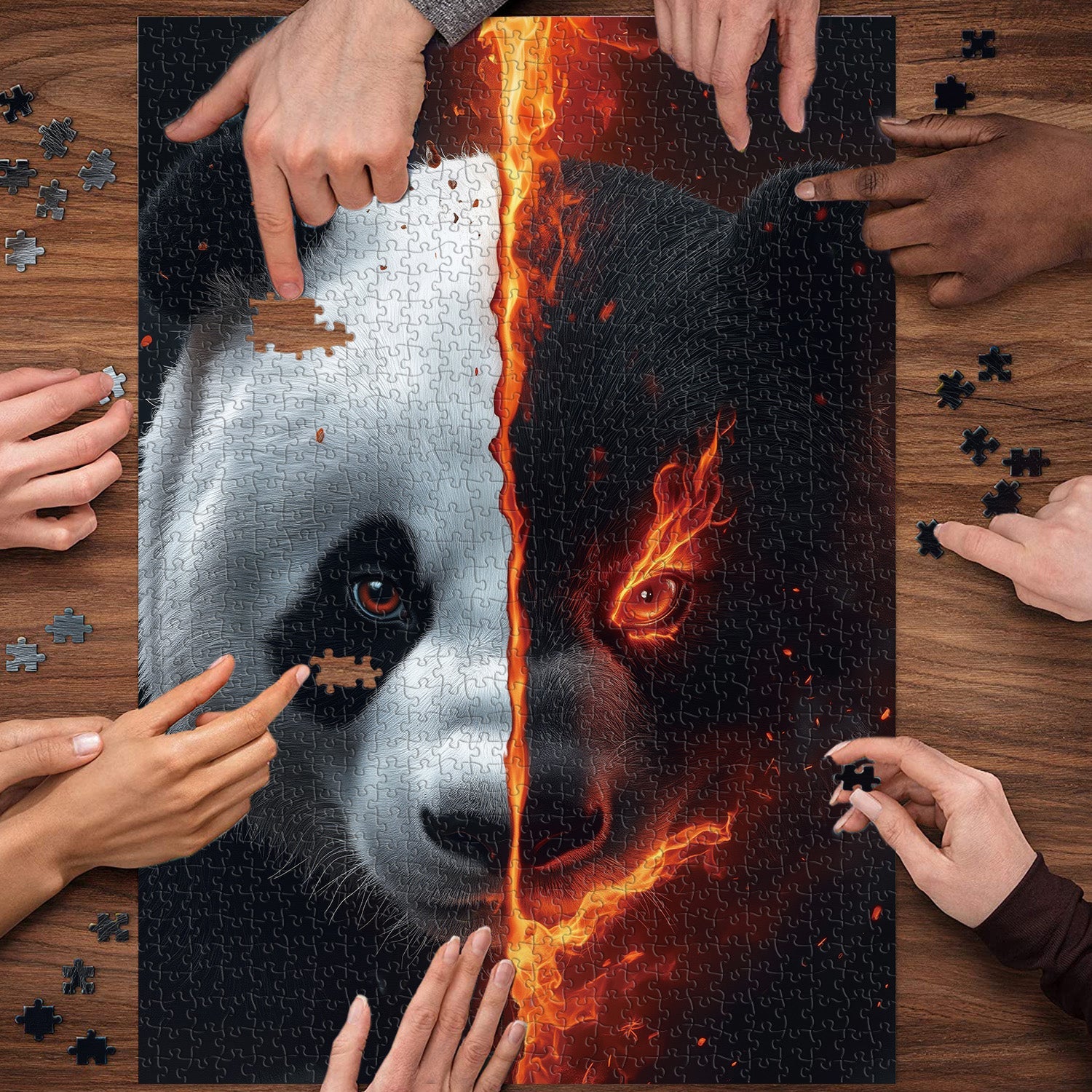 Fire Realm Panda Jigsaw Puzzles 1000 Pieces