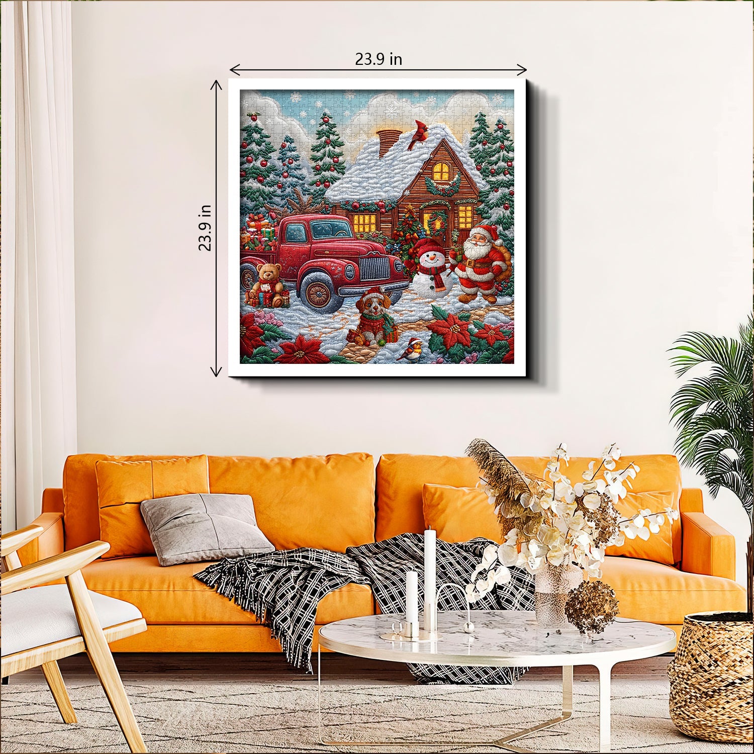 Red Truck Christmas Cottage Jigsaw Puzzles 1000 Pieces