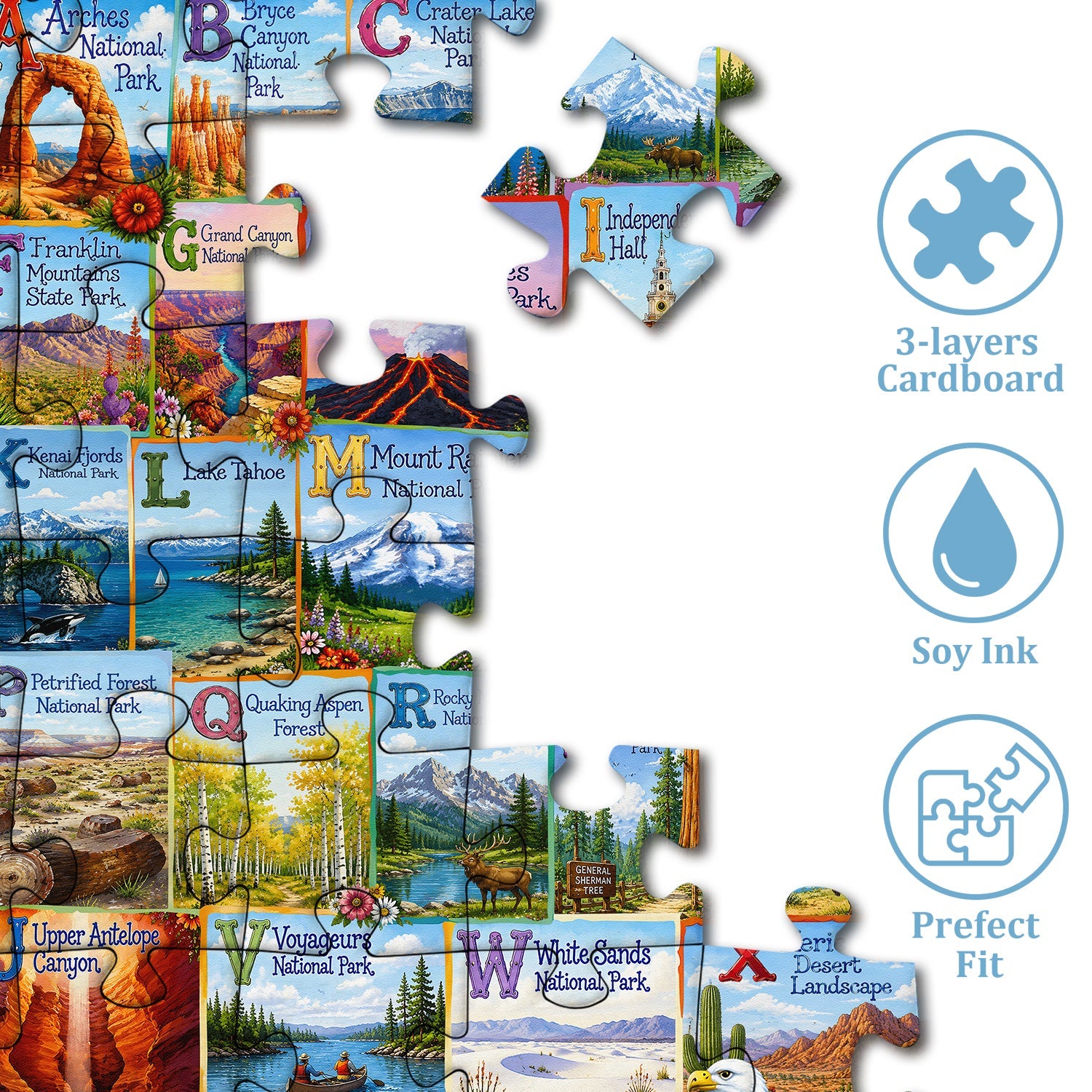 National Park Alphabet Jigsaw Puzzle 1000 Piece