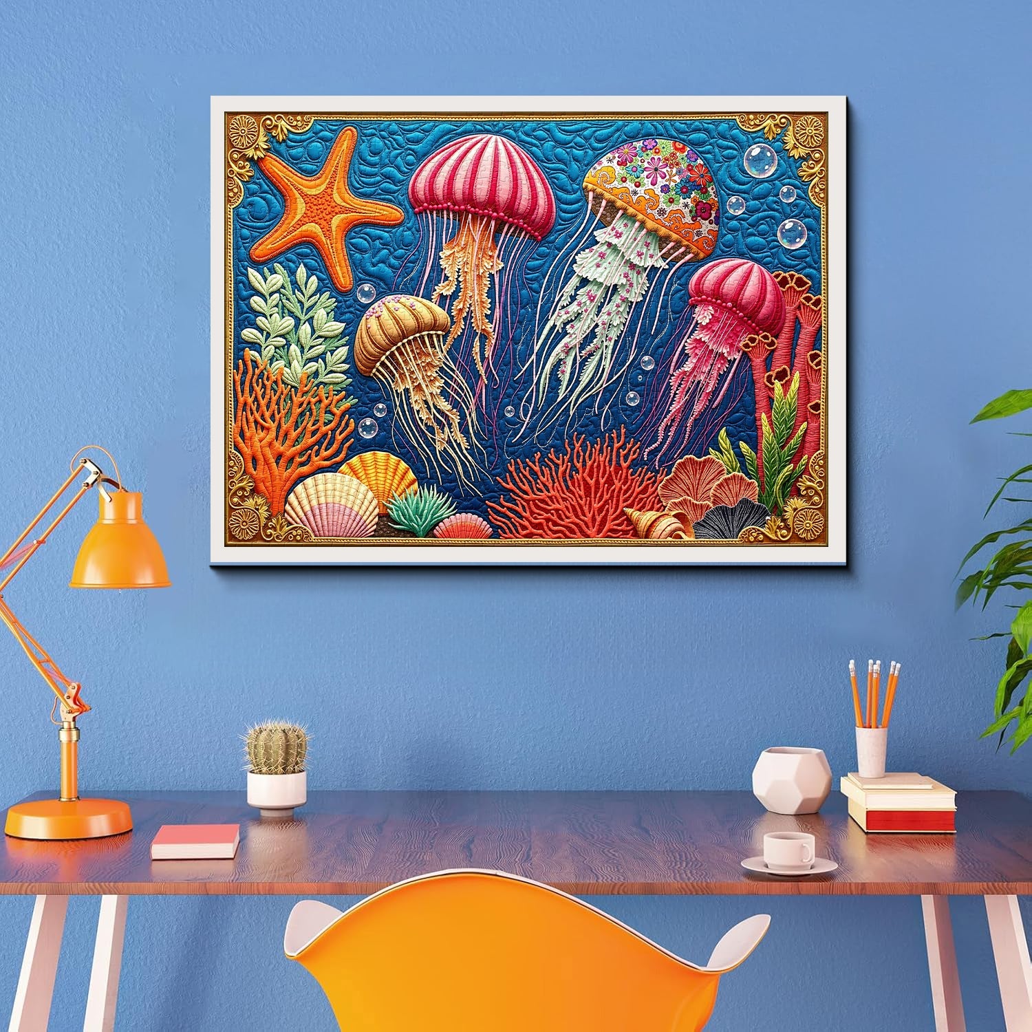 Quilted Jellyfish Dance Jigsaw Puzzle 1000 Pieces