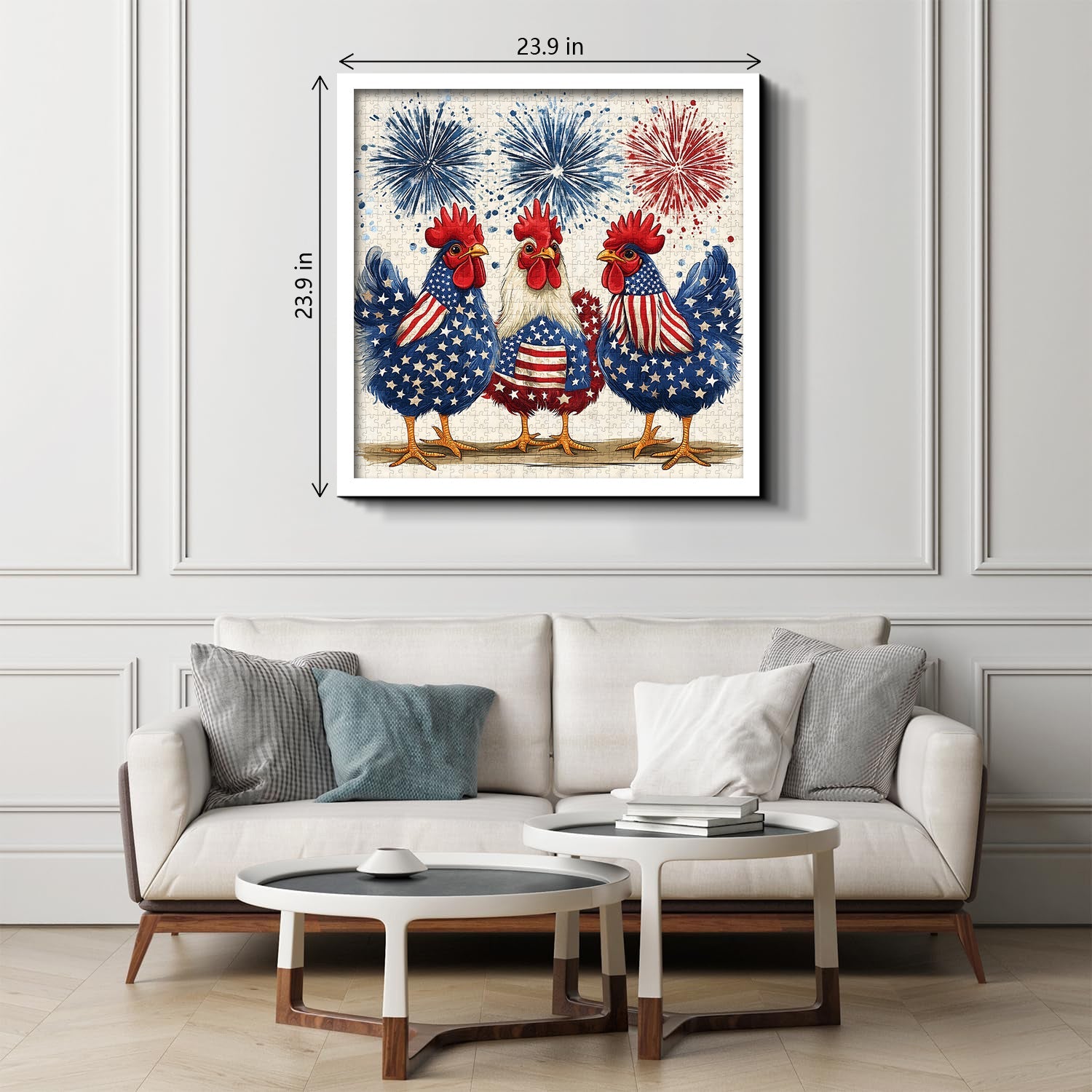 Patriotic Roosters Jigsaw Puzzle 1000 Pieces