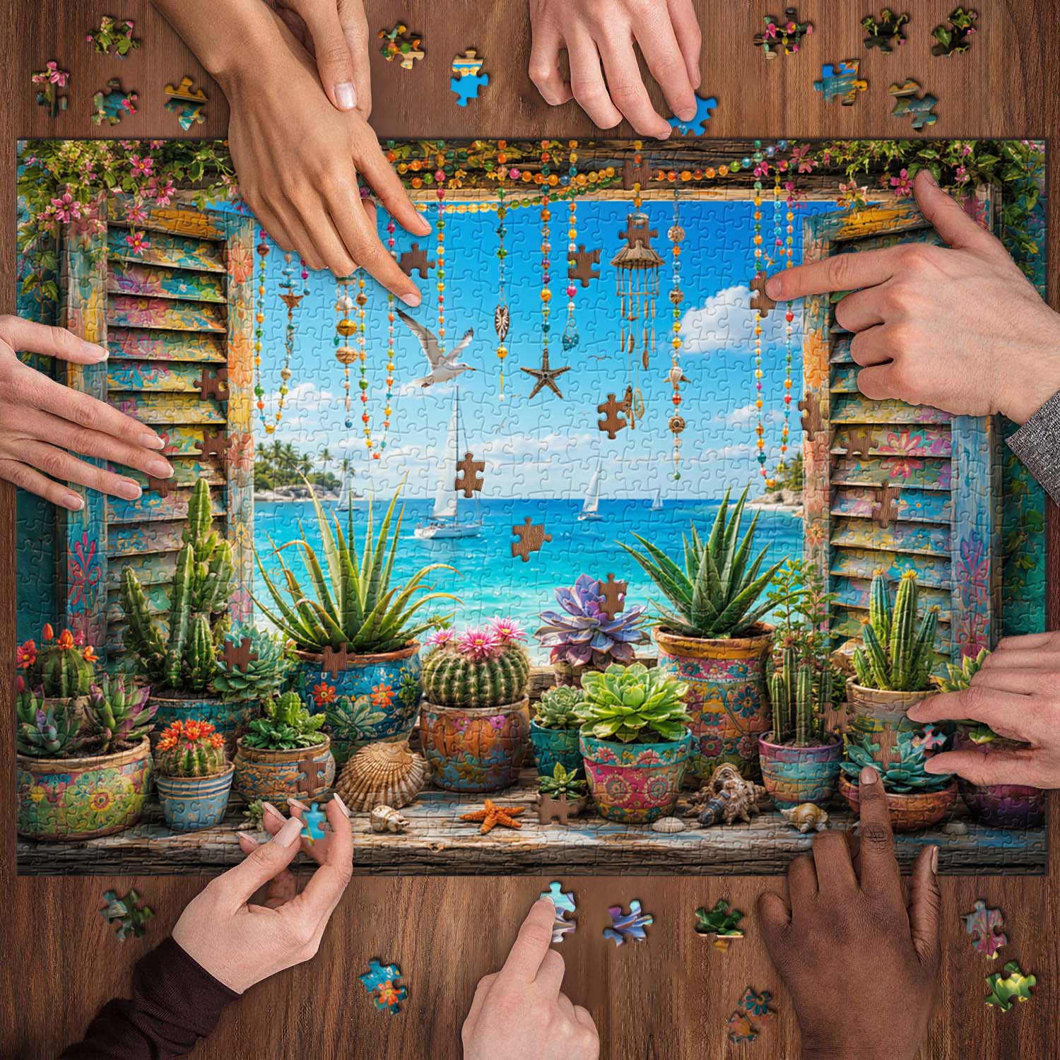 Succulent Sea Breeze Jigsaw Puzzle 1000 Piece