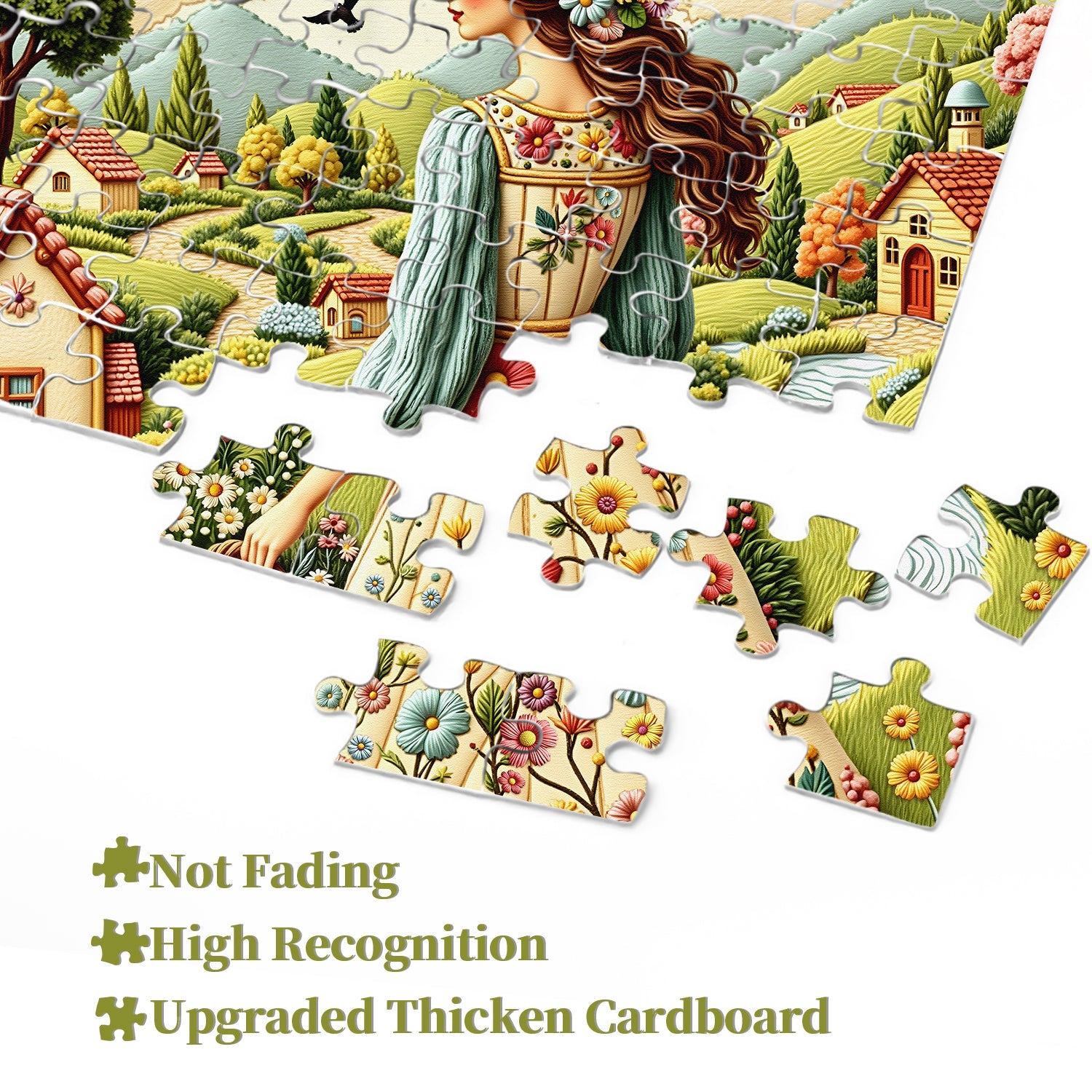 Floral Country Lady Jigsaw Puzzle 1000 Pieces