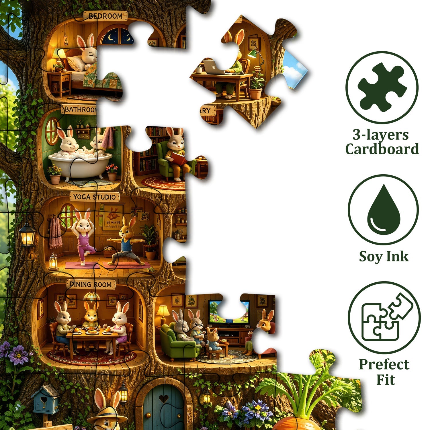 Rabbit Treehouse Jigsaw Puzzle 1000 Piece