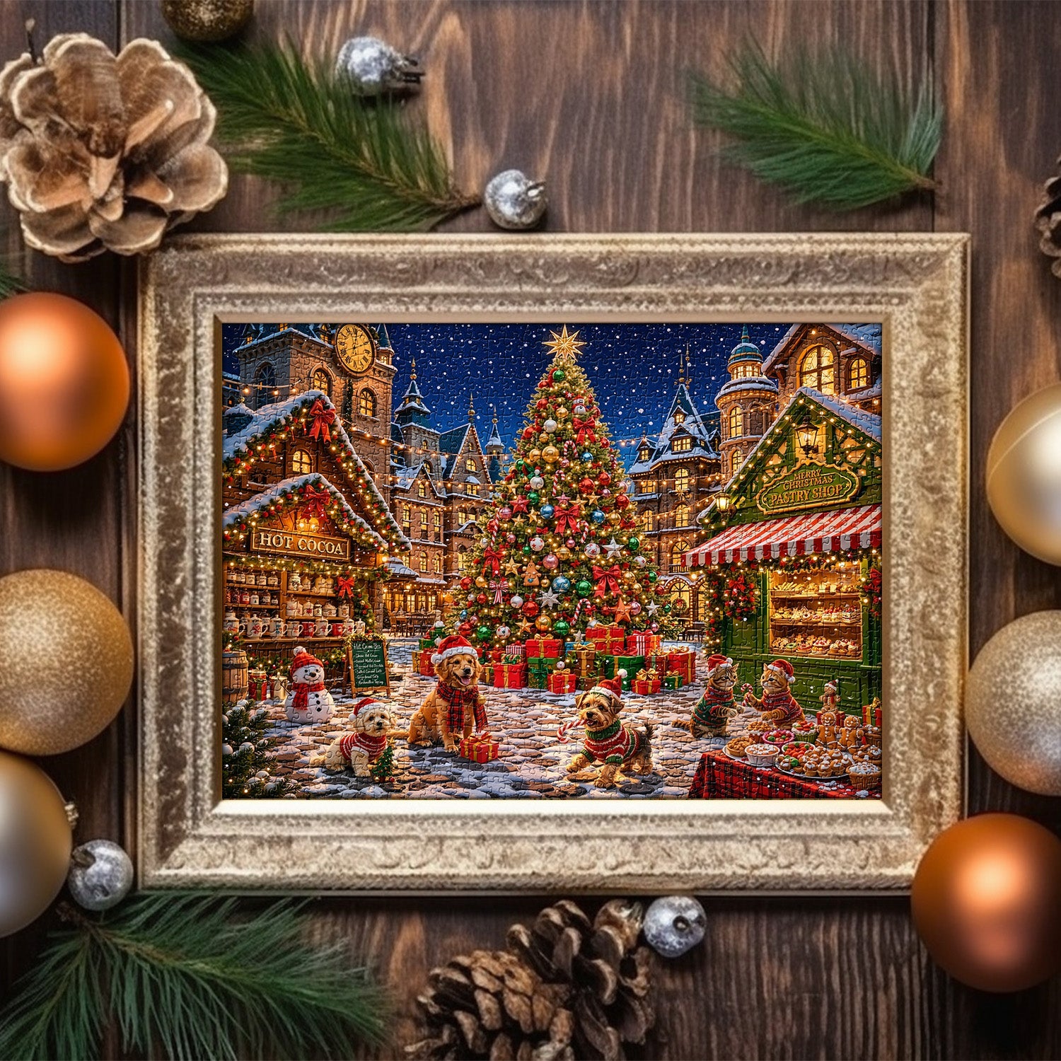 Snowy Bazaar Jigsaw Puzzle 1000 Pieces