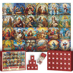 Calendrier de l'Avent de Noël de la Vie de Jésus Puzzle Jigsaw 1000 Pièces