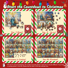 Calendrier de l'Avent de Noël de la Vie de Jésus Puzzle Jigsaw 1000 Pièces