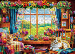Gemütliches Blumen-Retreat-Puzzle, 1000 Teile