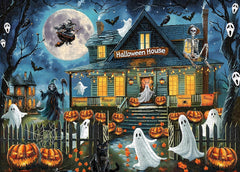 Puzzle en bois de maison hantée d'Halloween 1000 pièces
