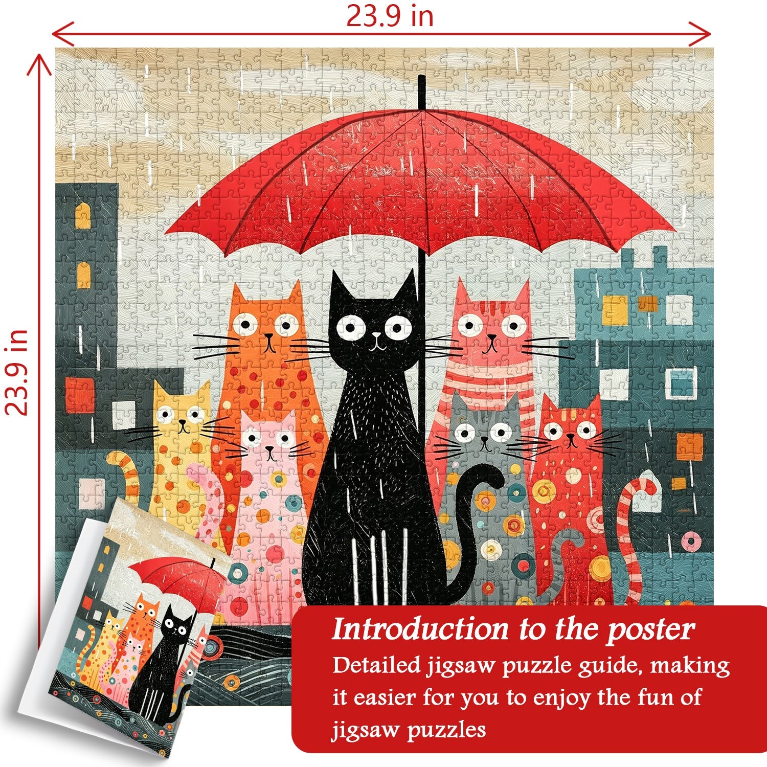 Umbrella Cats Jigsaw Puzzle 1000 Pieces