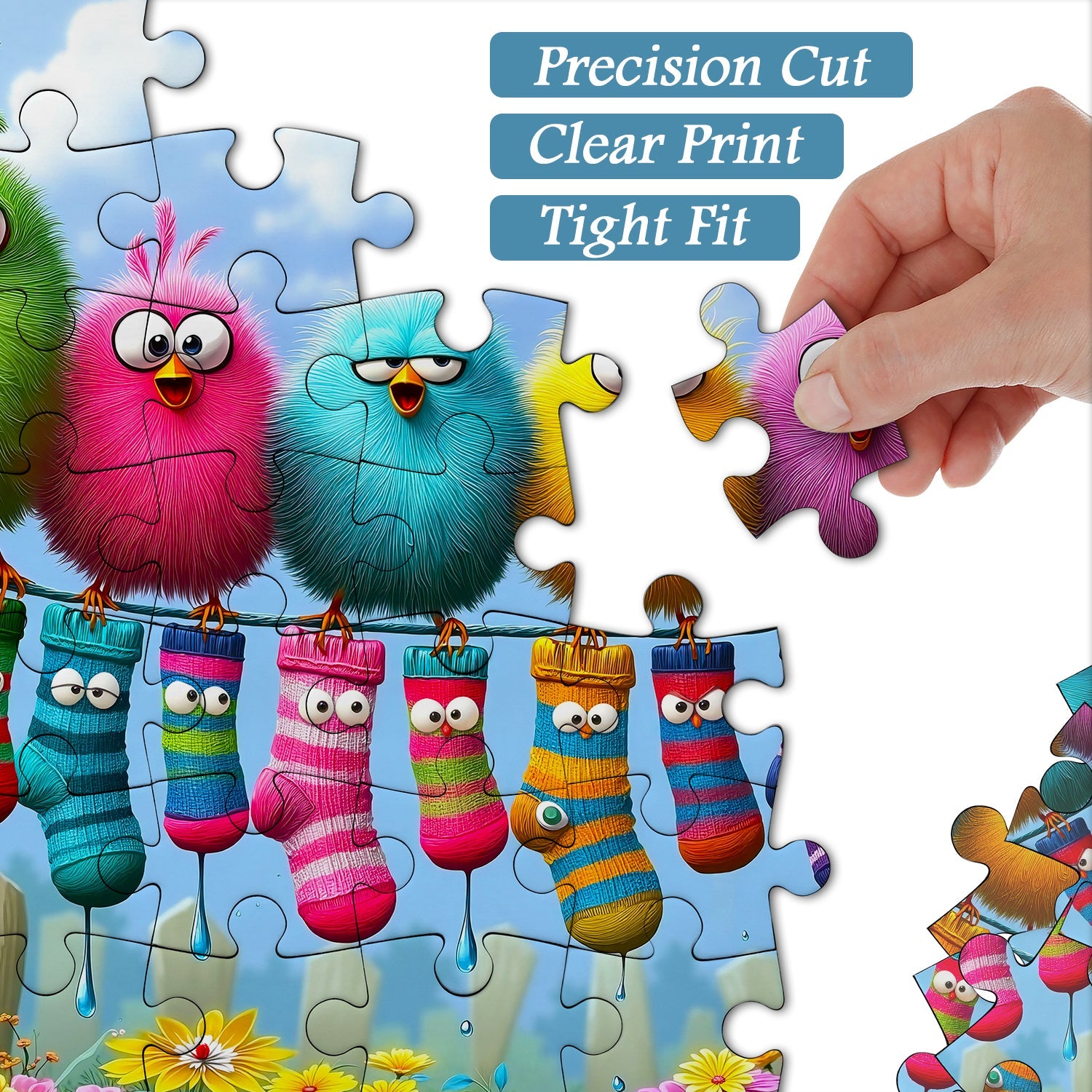 Cute Birds Laundry Day Jigsaw Puzzle 1000 Piece