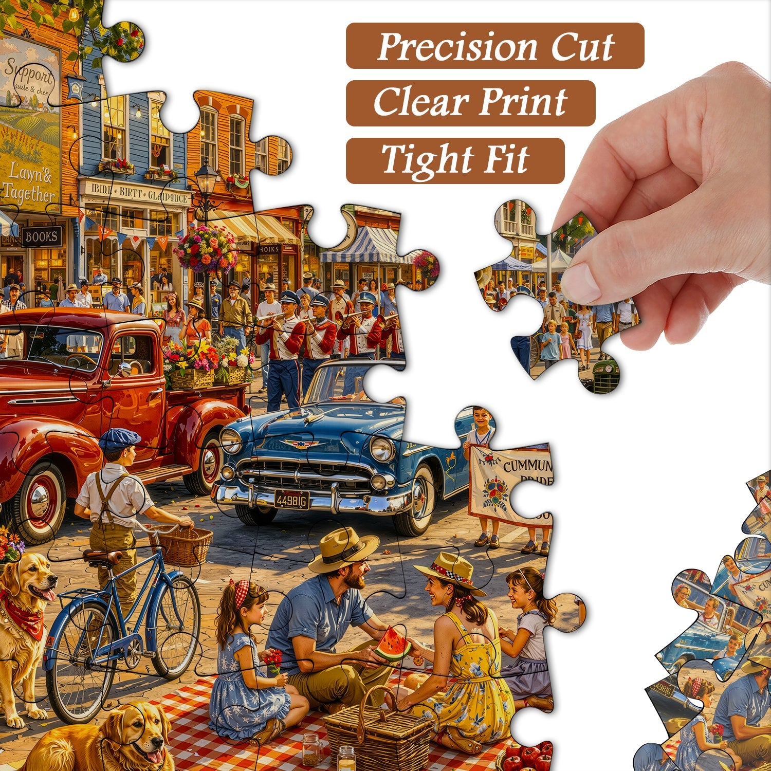 Vintage Main Street Festival Jigsaw Puzzle 1000 Piece