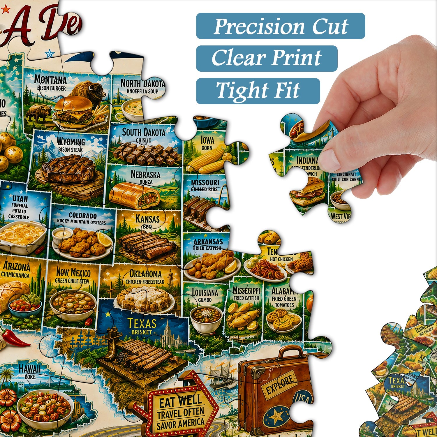 American Food Tour Jigsaw Puzzle 1000 Pieces