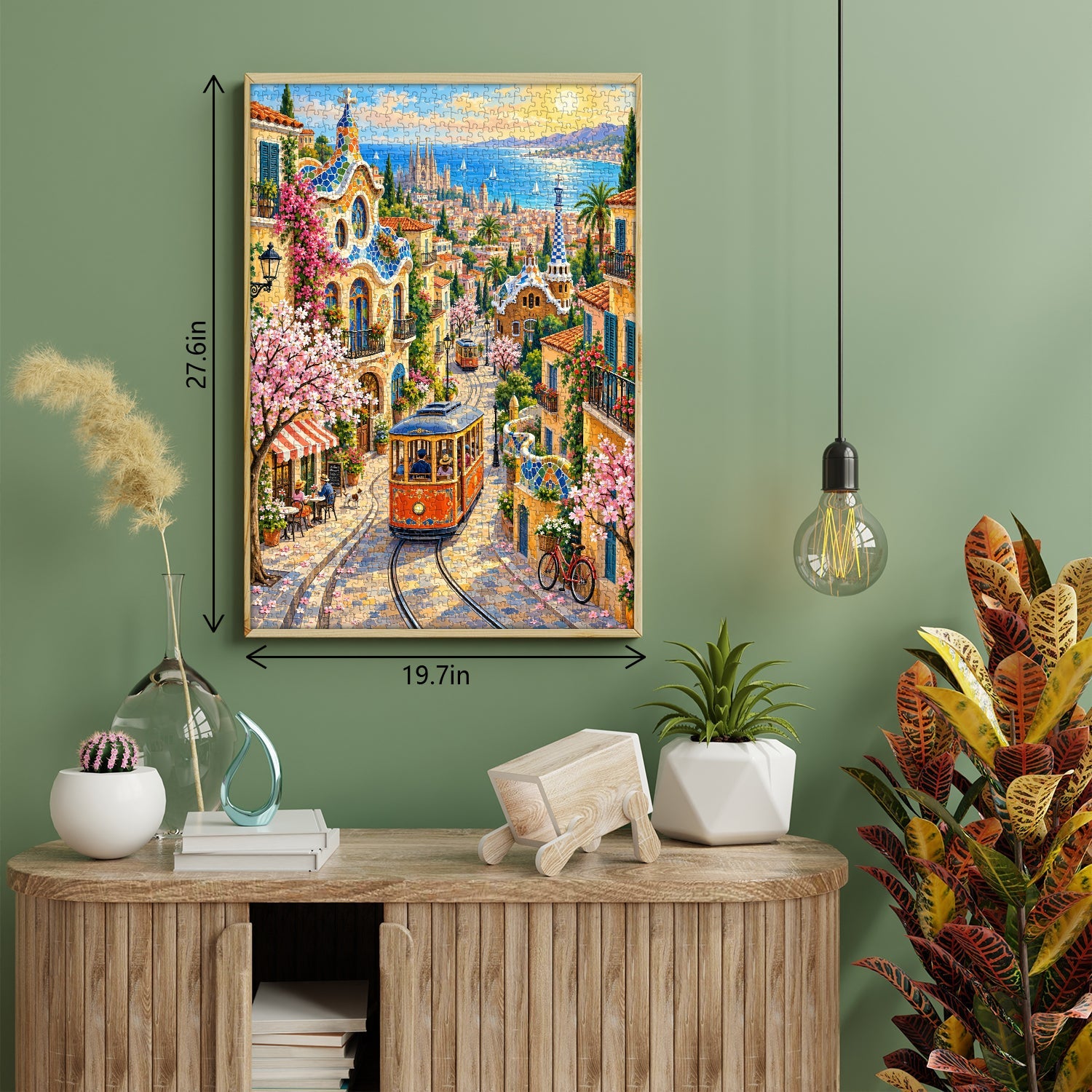 Barcelona Spring Tram Jigsaw Puzzle 1000 Pieces